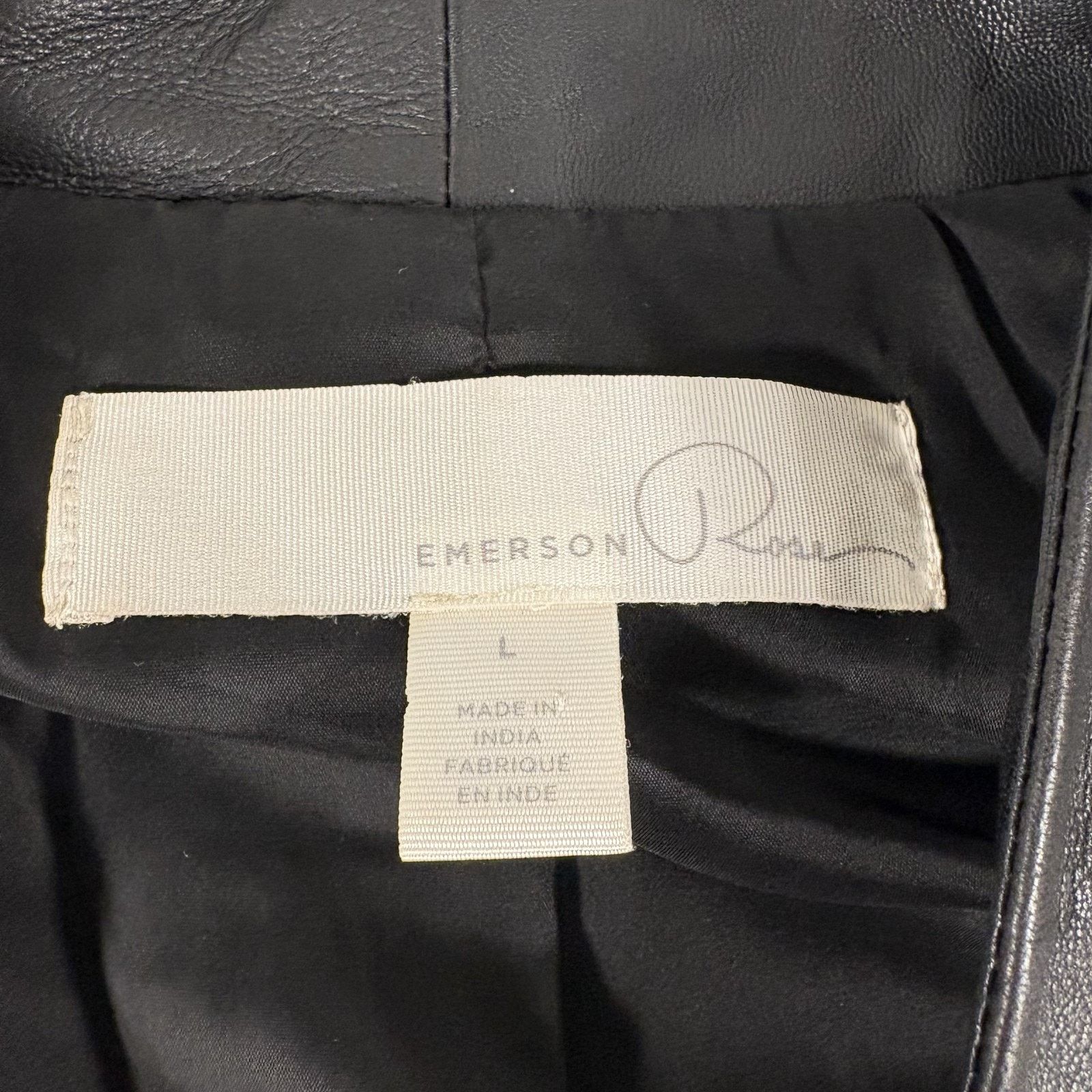 Other Emerson Rose Women's Leather Jacket Black Open Blazer Size L Size L / US 10 / IT 46 - 5 Thumbnail
