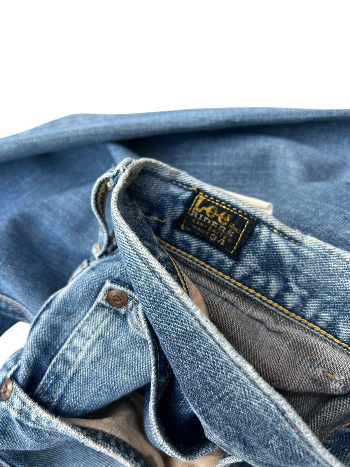 Lee Vintage 90s Lee Riders Side Tag Fade Denim Selvedge Jeans Size US 34 / EU 50 - 23 Thumbnail