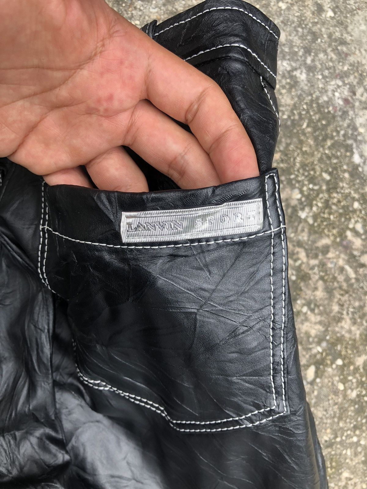 Lanvin × Leather × Vintage Vintage Lanvin Sports Faux Leather Pants Size US 27 - 13 Thumbnail