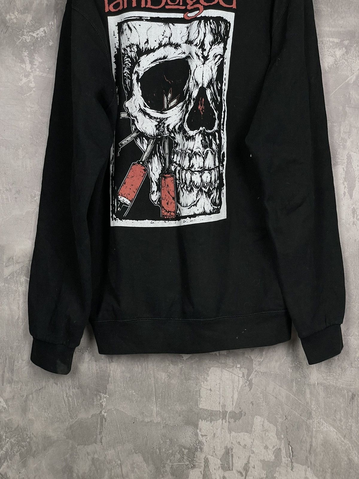 Band Tees × Vintage Vintage Lamb of God Skull Big Logo Grunge Y2K Hoodie Size US L / EU 52-54 / 3 - 5 Thumbnail