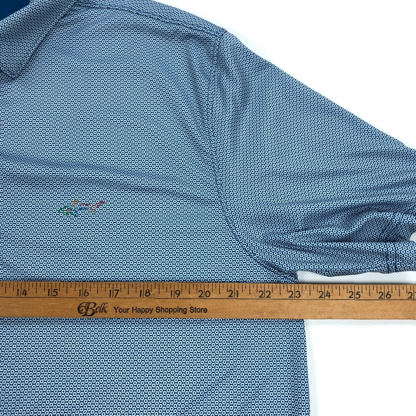 Vintage Greg Norman Polo Shirt Men XL Golf Performance Play Dry Shark Shirt Short Sleeve Blue Geometric UV Moisture Wicking Crown Sport Men’s XL Polo Size US XL / EU 56 / 4 - 7 Thumbnail