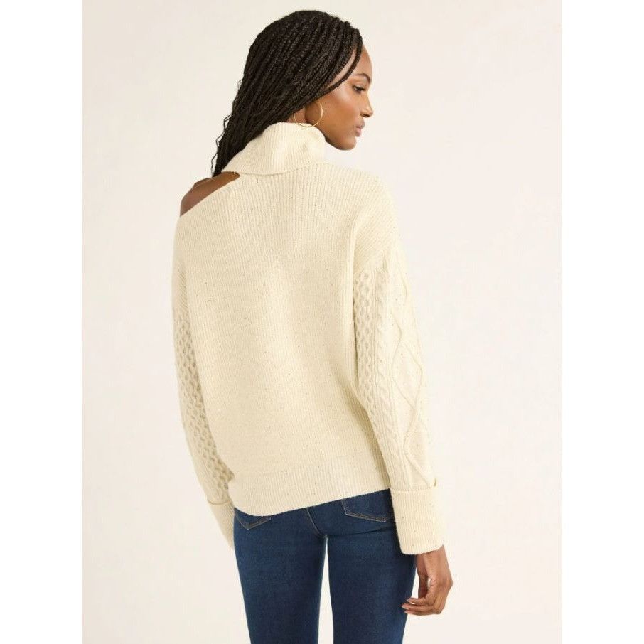 Other Sofia Jeans M Cream Cable Knit Cold Shoulder Turtleneck Swea Size M / US 6-8 / IT 42-44 - 17 Thumbnail