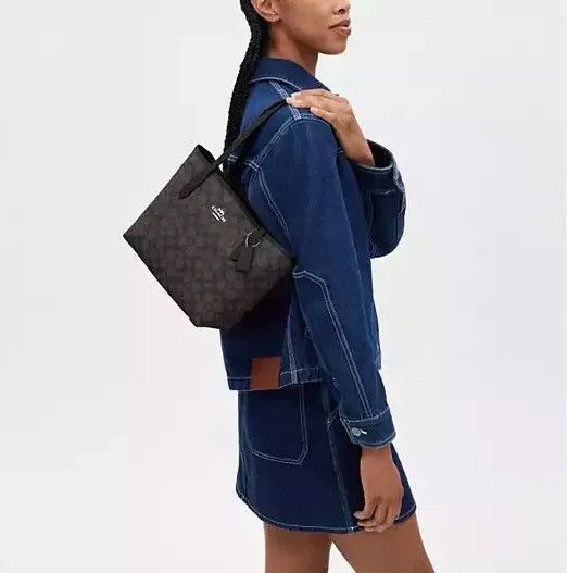 Coach Small City Tote Bag In Signature Canvas CU759 Size ONE SIZE - 10 Thumbnail