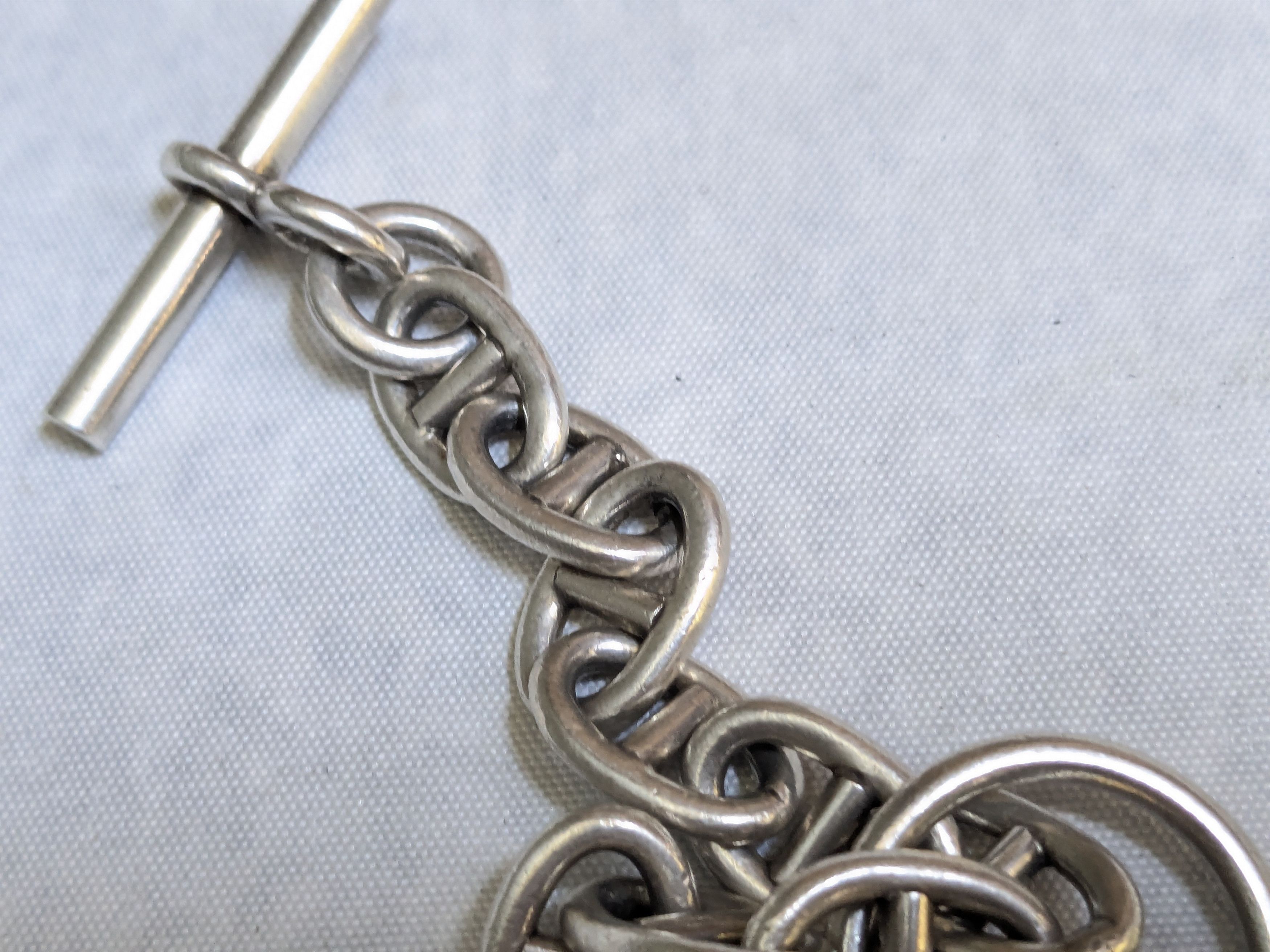 Jewelry Vintage Taxco Sterling Silver Bracelet Anchor Mariner 7.75" Size ONE SIZE - 8 Thumbnail