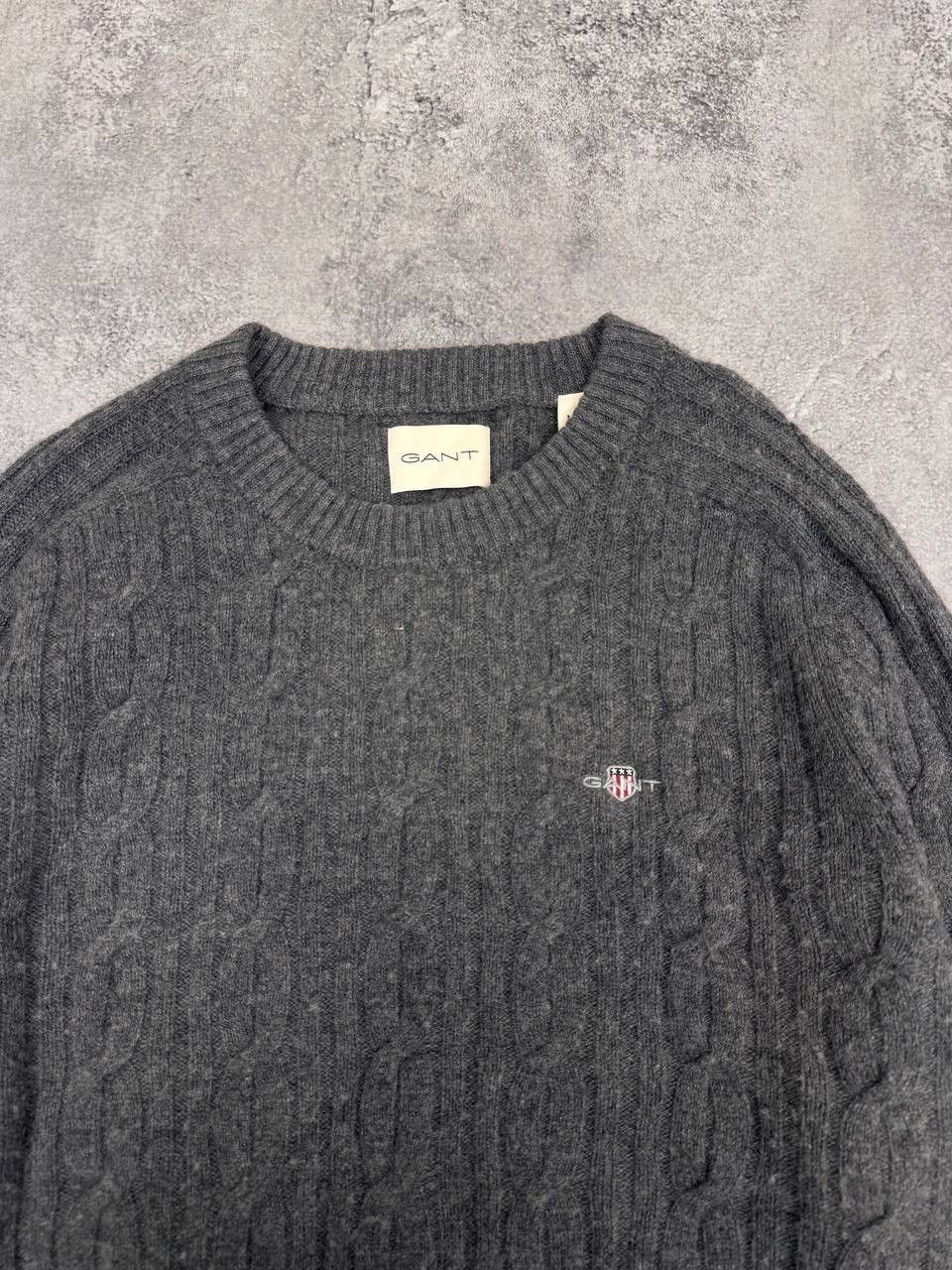 Gant GANT Men's Grey Cable Knit Sweater Size M Size US M / EU 48-50 / 2 - 2 Thumbnail