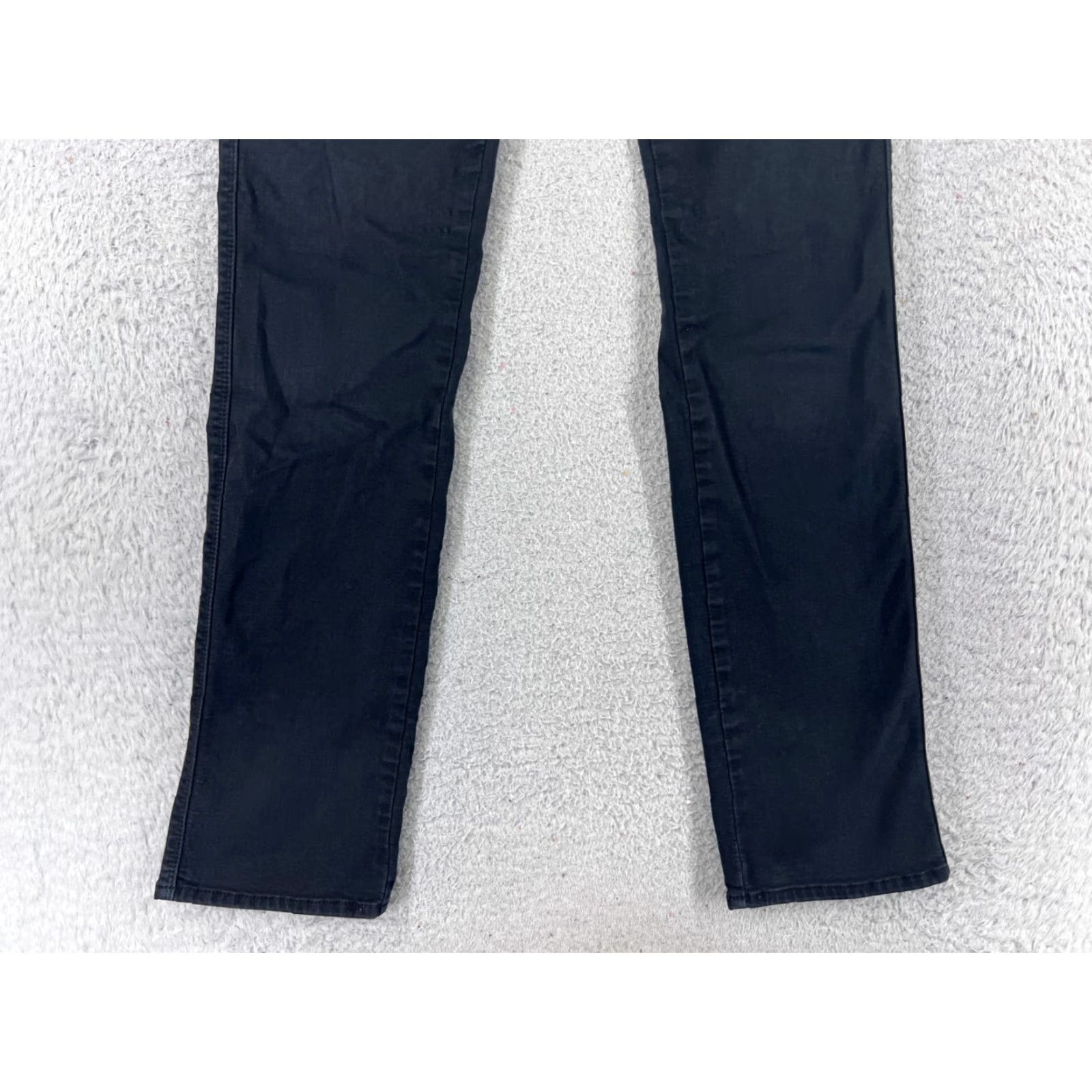 7 For All Mankind 7 For All Mankind Jeans Womens 29 Black Denim Straight Leg 28x32 Mid Rise Regular Fit 5-Pocket Size 29" - 2 Thumbnail