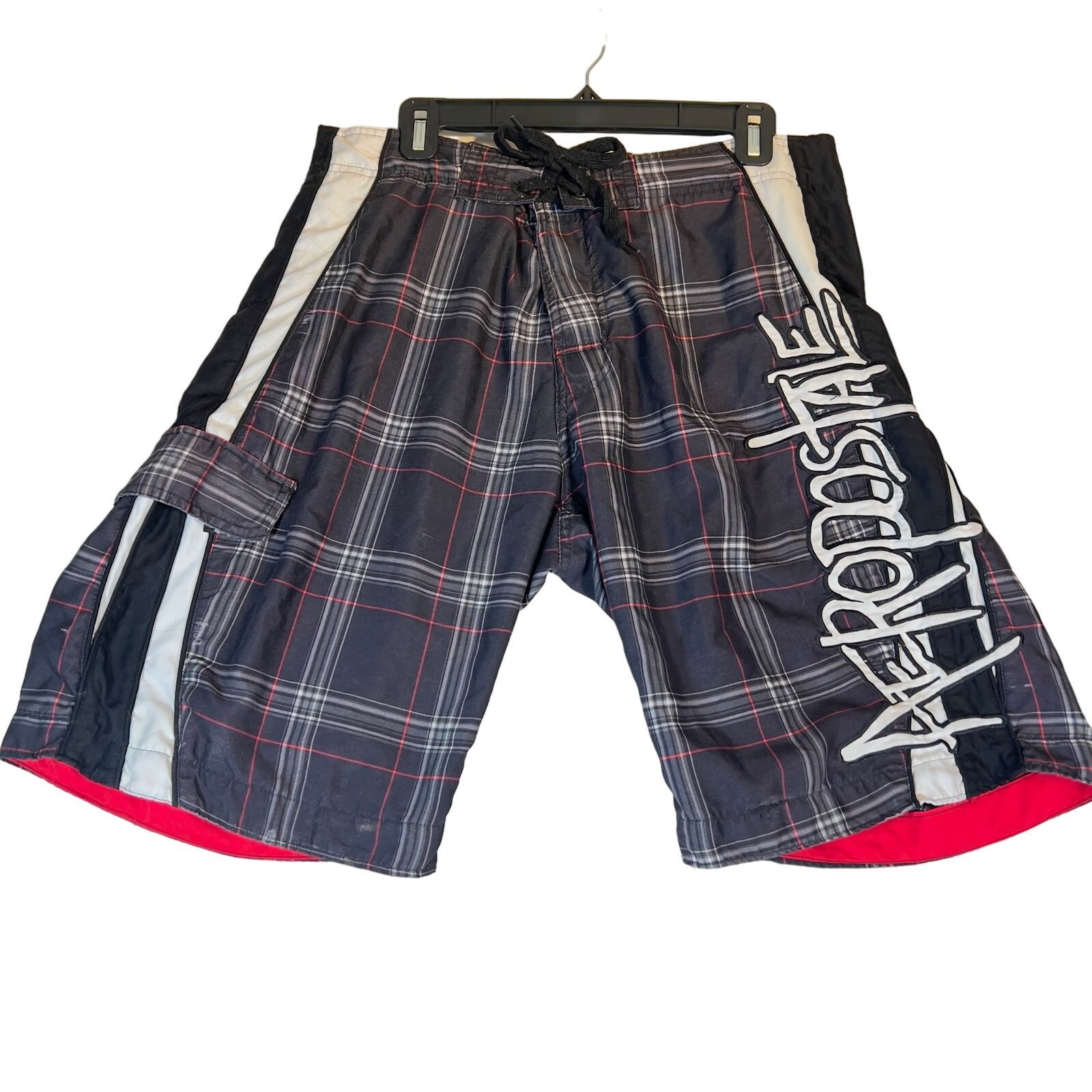 Aeropostale Aeropostale 1987 Swim Trunks Men 34W Black Red Plaid Pocket Size US 34 / EU 50 - 2 Thumbnail
