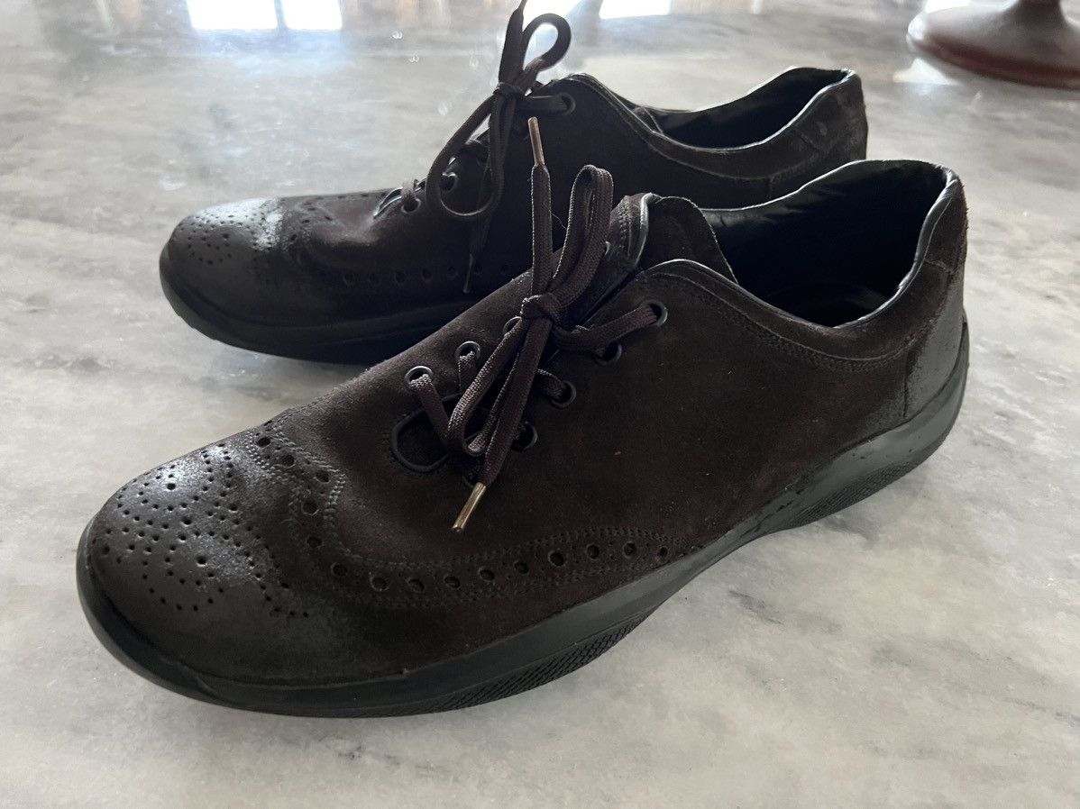 Prada Prada linea rossa brown suede shoes Size US 10.5 / EU 43-44 - 1 Thumbnail