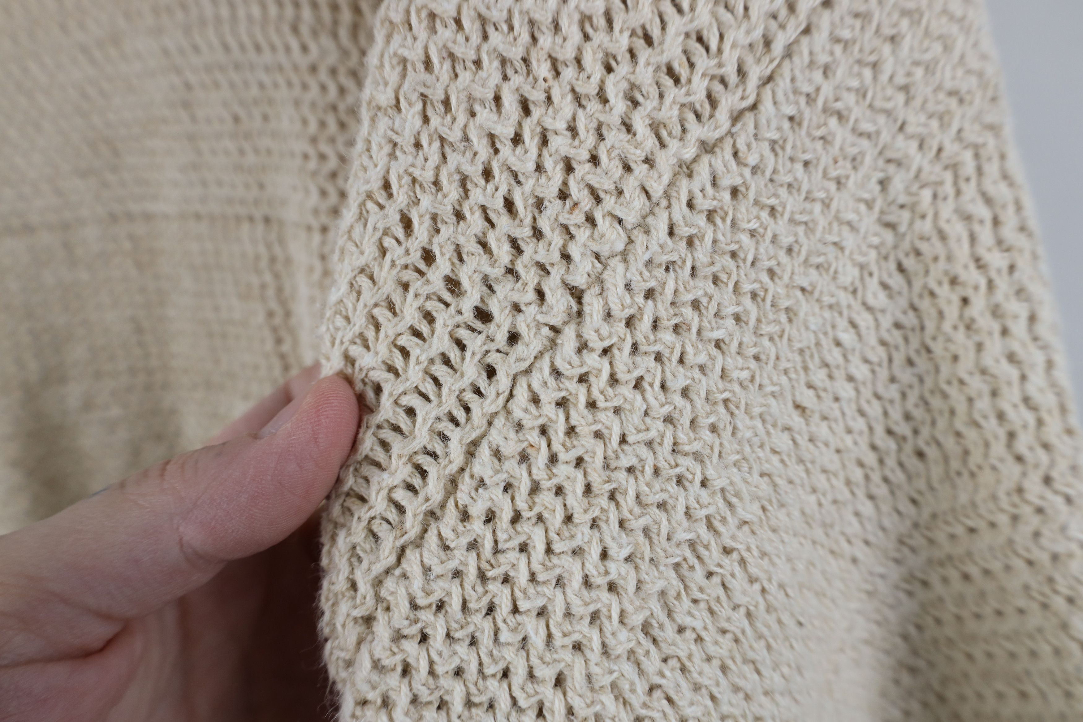 Vintage Vintage 90s Streetwear Chunky Ribbed Knit Sweater Beige Size US XL / EU 56 / 4 - 5 Thumbnail