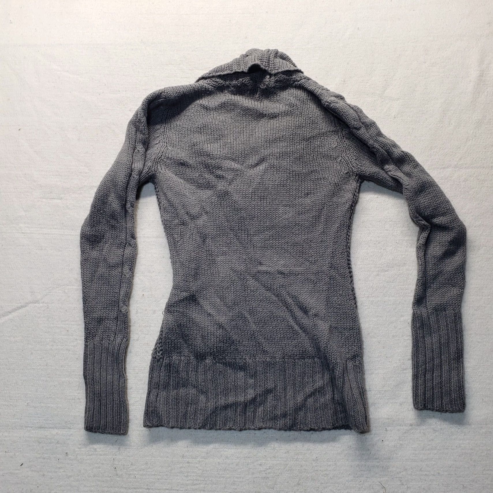 Vintage AriZona Sweater Gray V-Neck Cable-Knit Long Sleeve Adult Womens M Medium Size M / US 6-8 / IT 42-44 - 7 Thumbnail
