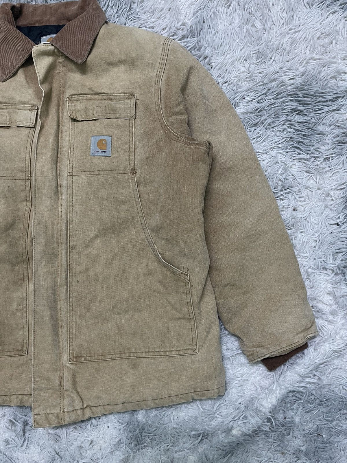 Carhartt VINTAGE CARHARTT KHAKI NICELY FADED QUILTED LINEN RARE Size US L / EU 52-54 / 3 - 5 Thumbnail