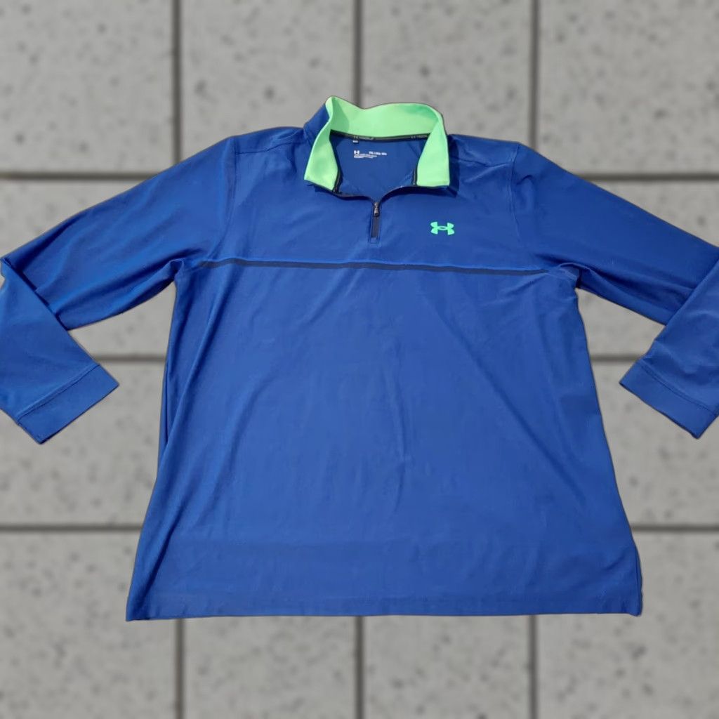 Under Armour Under Armour Shirt Long Sleeve 2XL Blue Zip Golf Mens Size US XXL / EU 58 / 5 - 1 Thumbnail
