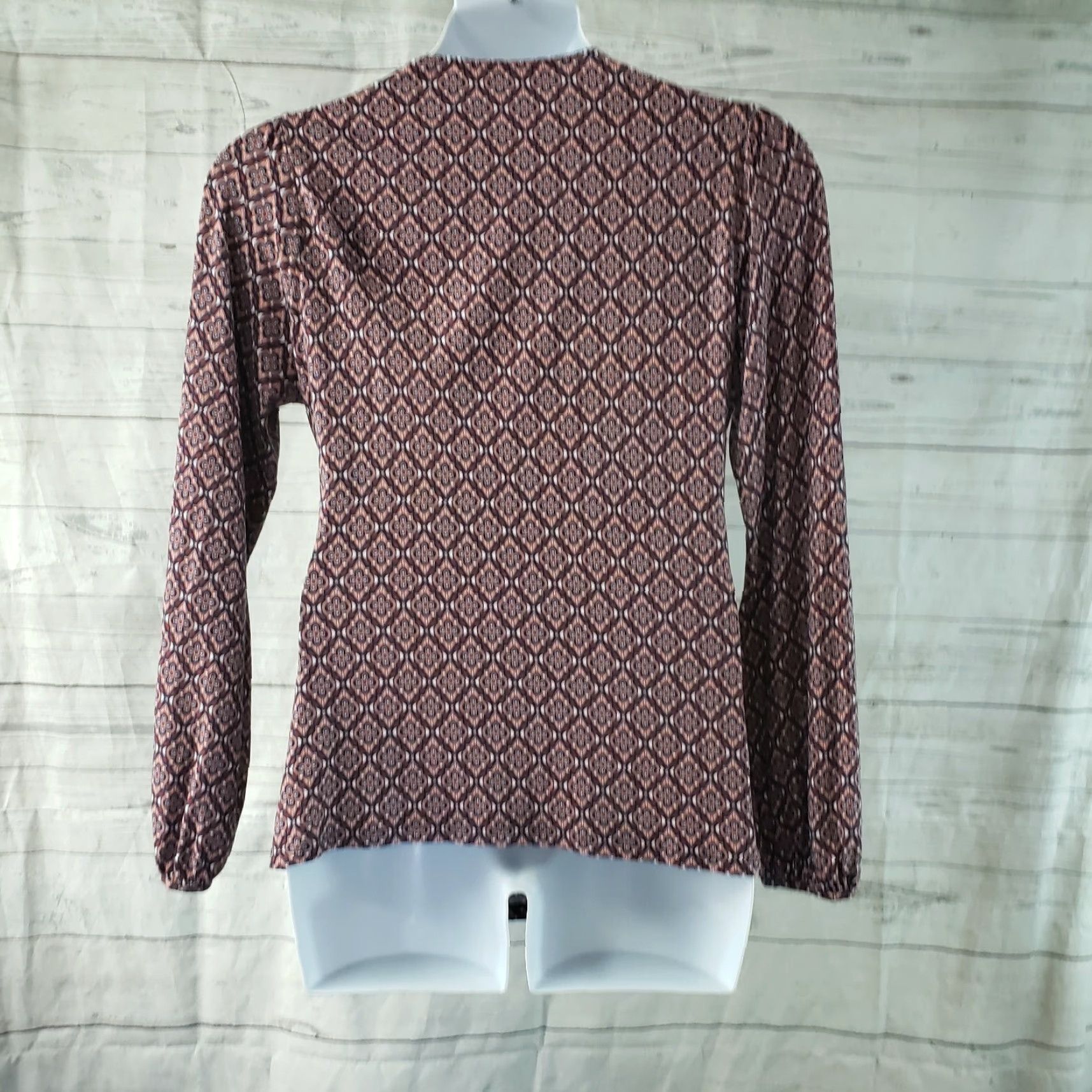 Boden Boden Womens Faux Wrap Top Sz 16 Pink V-Neck Long Sleeve Viscose Blend Blouse Womens Size 16 Pink Viscose Blend Size XXL / US 16-18 / IT 52-54 - 4 Thumbnail