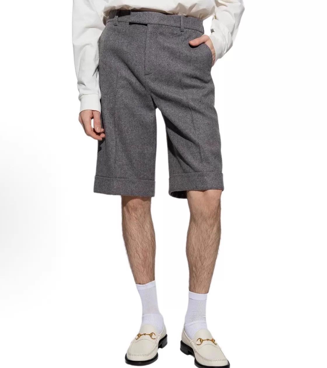 Gucci Gucci Wool-Cashmere Blend Dark Gray Shorts 44 Size US 28 / EU 44 - 3 Thumbnail