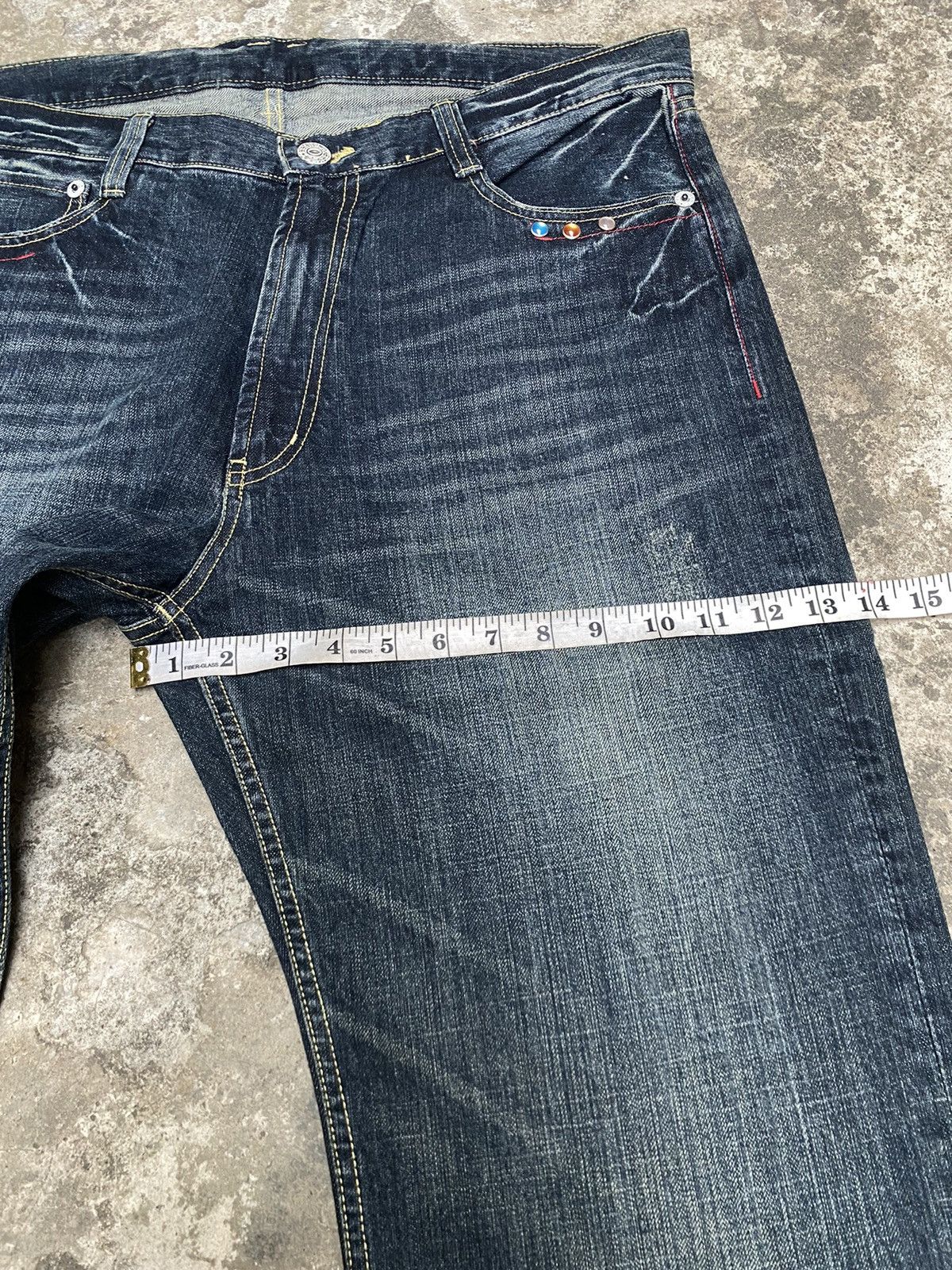 Japanese Brand Flared Japanese Denim Wings Embroidery Distressed Blue Size US 38 / EU 54 - 6 Thumbnail