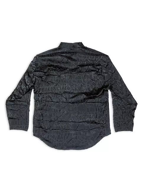 Balenciaga o1mt1gz0924 Logo Strips Minimal Shirt in Black Size S / US 4 / IT 40 - 7 Thumbnail