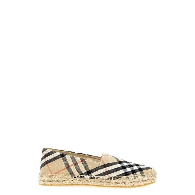 Burberry BURBERRY Beige Check Fabric Espadrilles New & Authentic (Wom Size US 8 / IT 38 - 1 Thumbnail