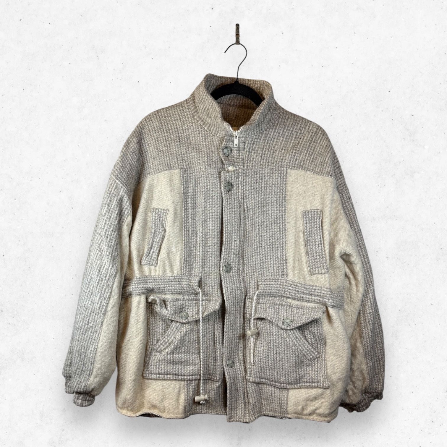 Other Wool Jacket Beige No Tag Men's XL Mexican Drawstring Size US XL / EU 56 / 4 - 1 Thumbnail