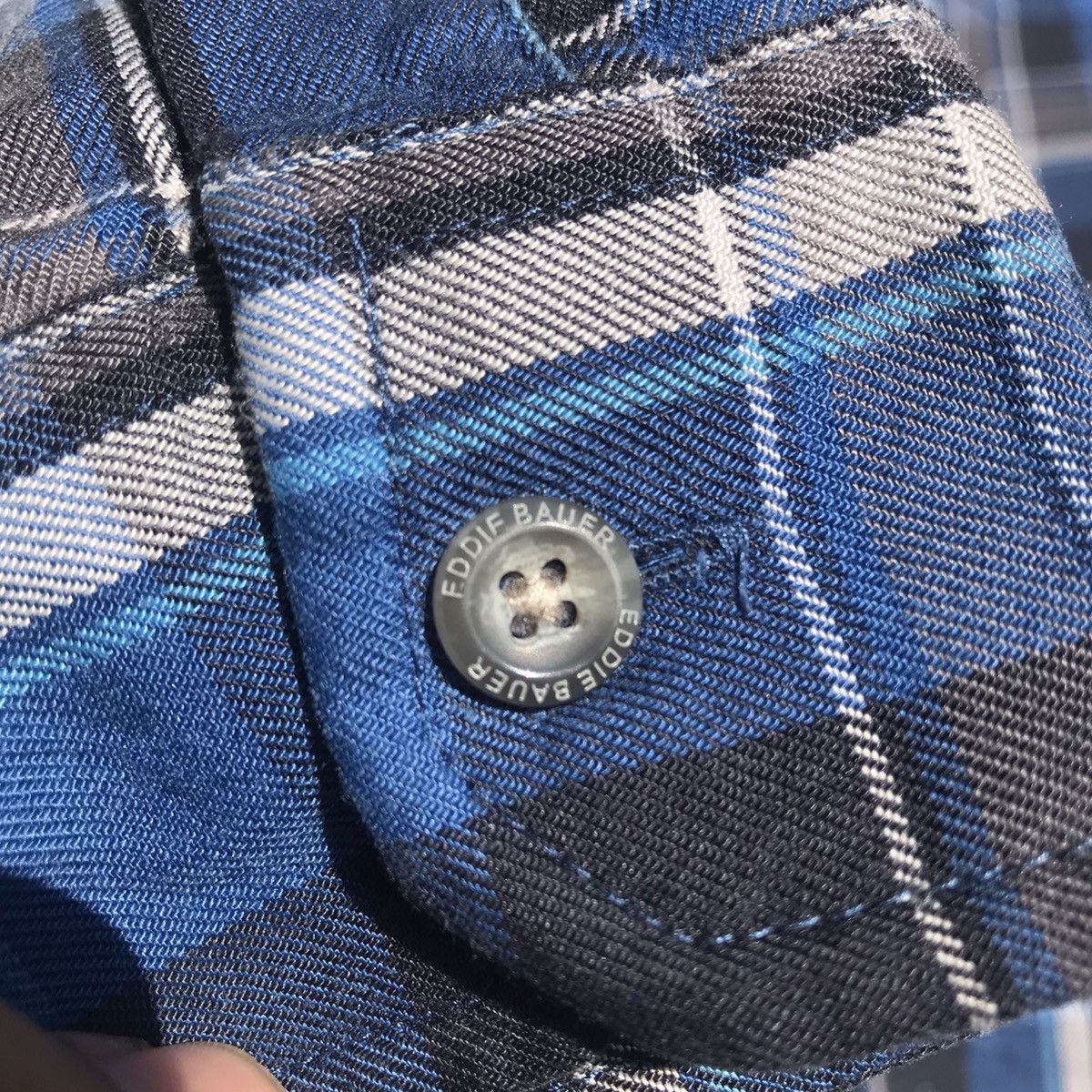Eddie Bauer × Flannel × Hysteric Glamour Eddie Bauer Flannel 2 chest Pocket Long Sleeves Shirt blue Size US XL / EU 56 / 4 - 2 Thumbnail