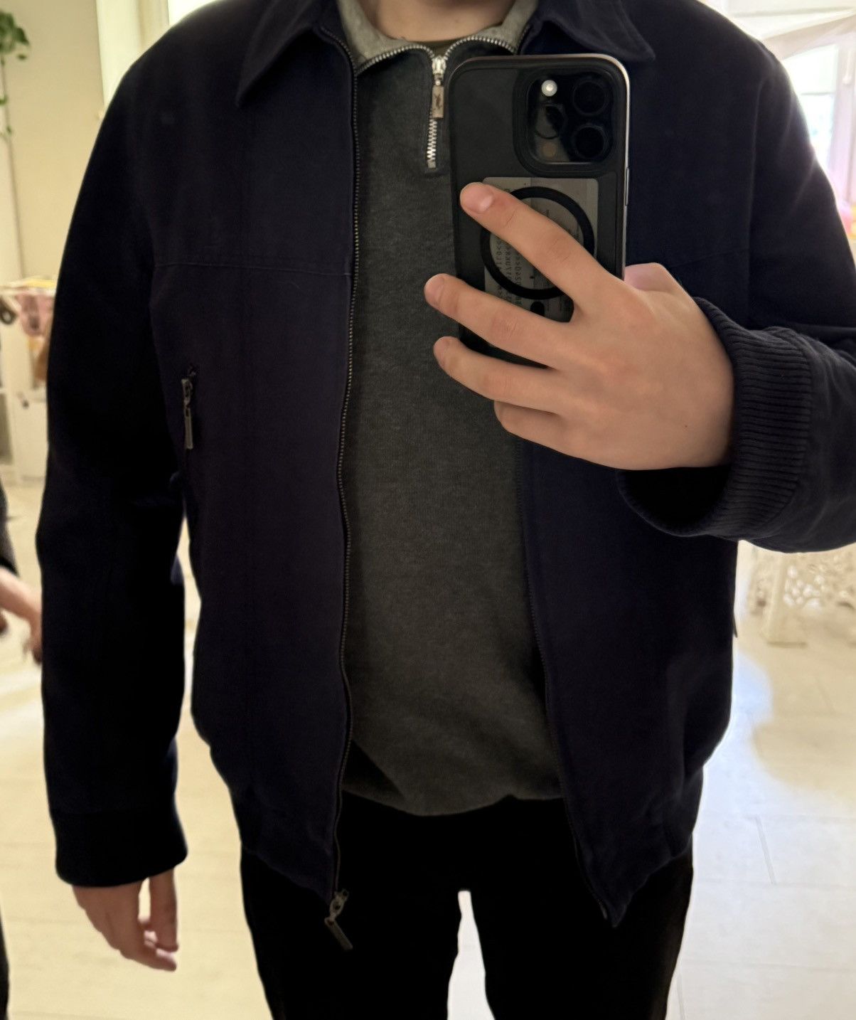 Yves Saint Laurent Cotton YSL Jacket Blue/Navy Soft YSL Bomber Size US M / EU 48-50 / 2 - 24 Thumbnail