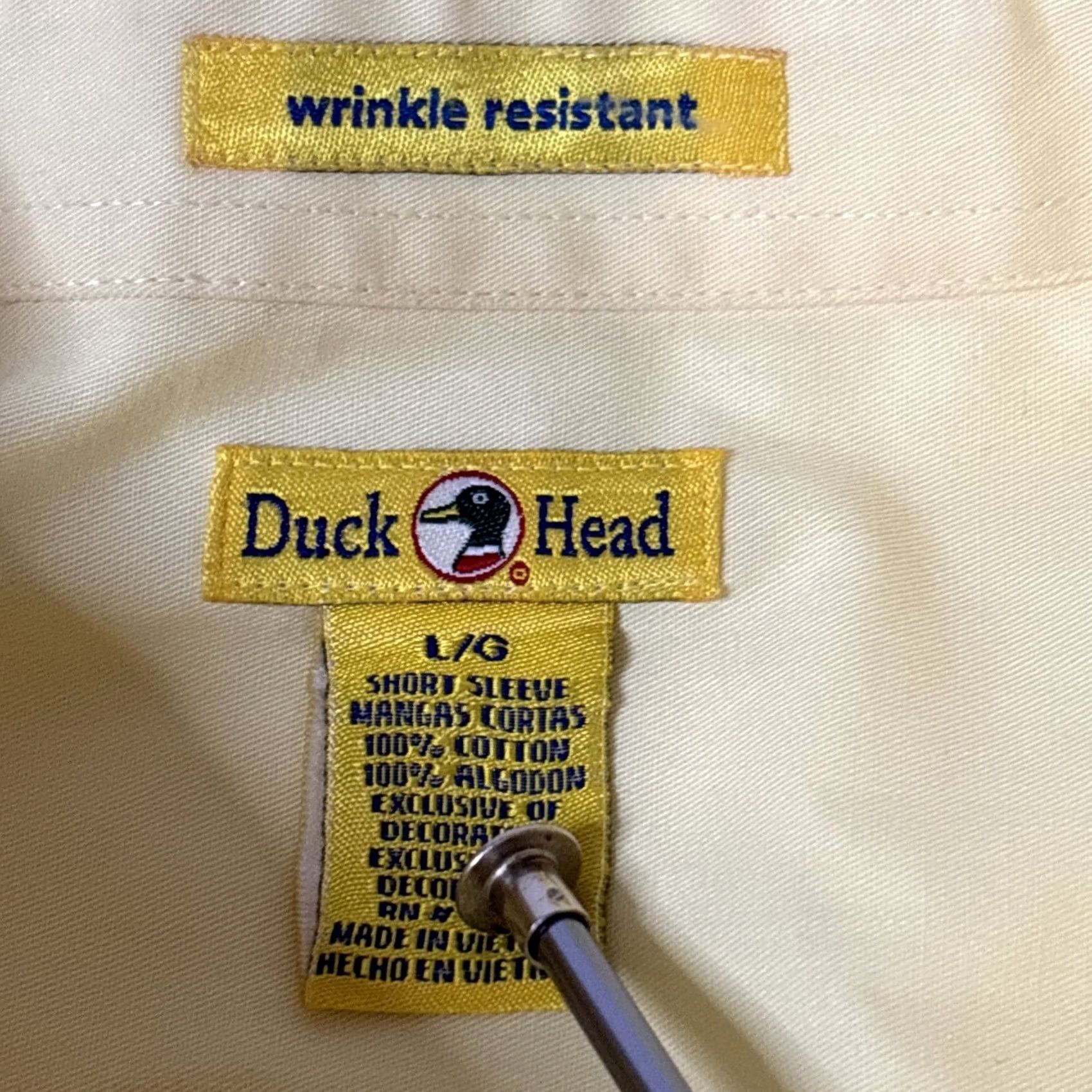 Vintage VINTAGE Duck Head Button-Down Shirt Men L Short Sleeve Yellow Size US L / EU 52-54 / 3 - 3 Thumbnail