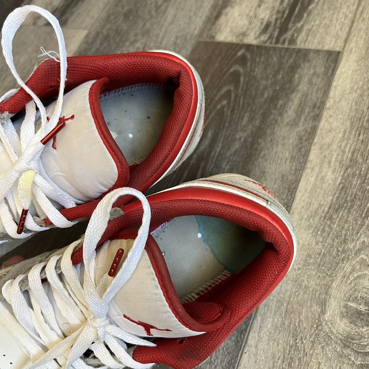 Jordan Brand × Nike × Vintage Vintage Air Jordan 1 Low SE Smoke Grey Gym Red Men Low Shoes Size US 8.5 / EU 41-42 - 9 Thumbnail