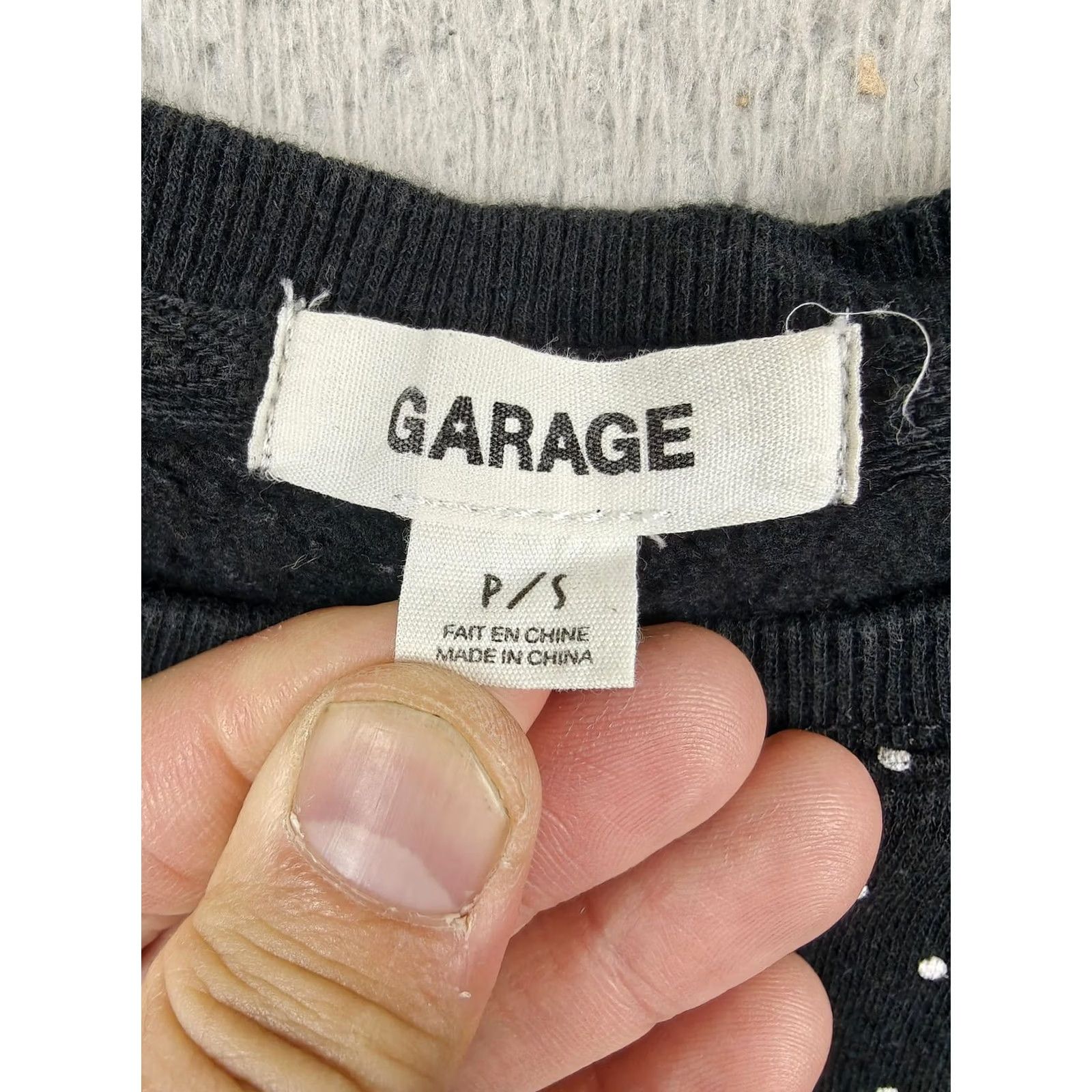 Garage Garage Shirt Juniors Small Black Crew Neck Polka Dot Cropped Balloon Sleeve Top Size S / US 4 / IT 40 - 2 Thumbnail