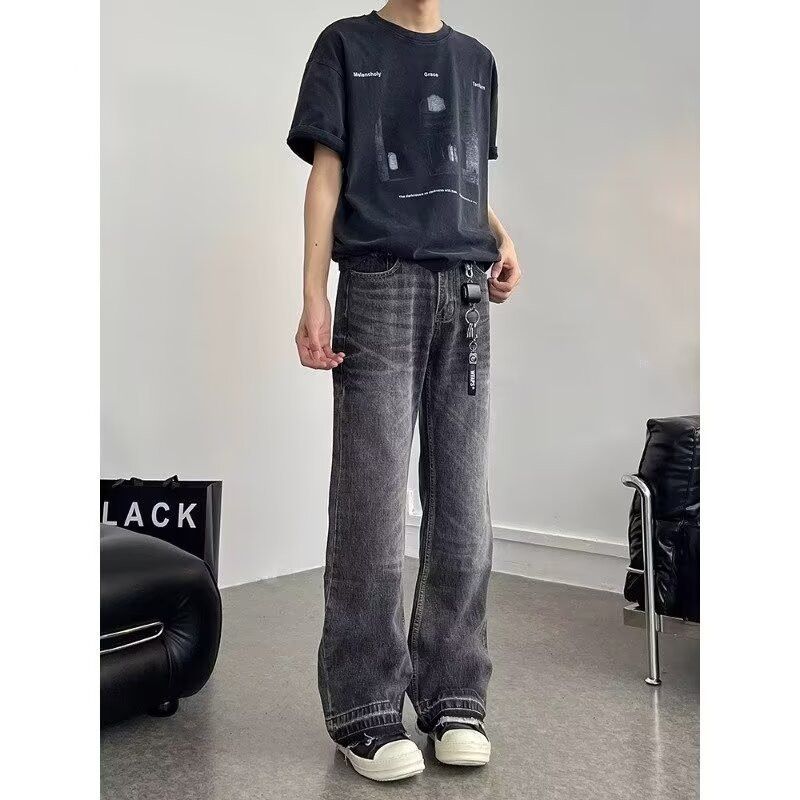 Japanese Brand Retro loose washed micro flared jeans Size US 32 / EU 48 - 4 Thumbnail