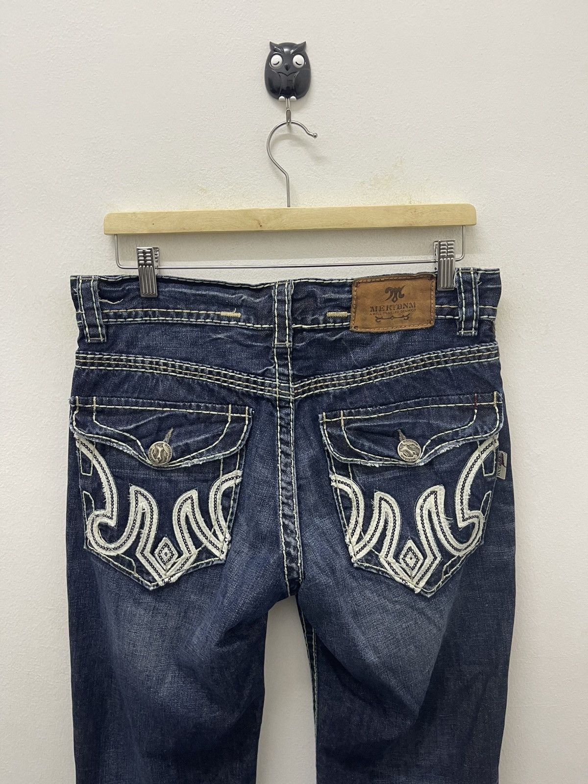 Mek Denim Rare Vintage MEK DENIM Affliction y2k Style Bootcut Flare Size US 31 - 3 Thumbnail