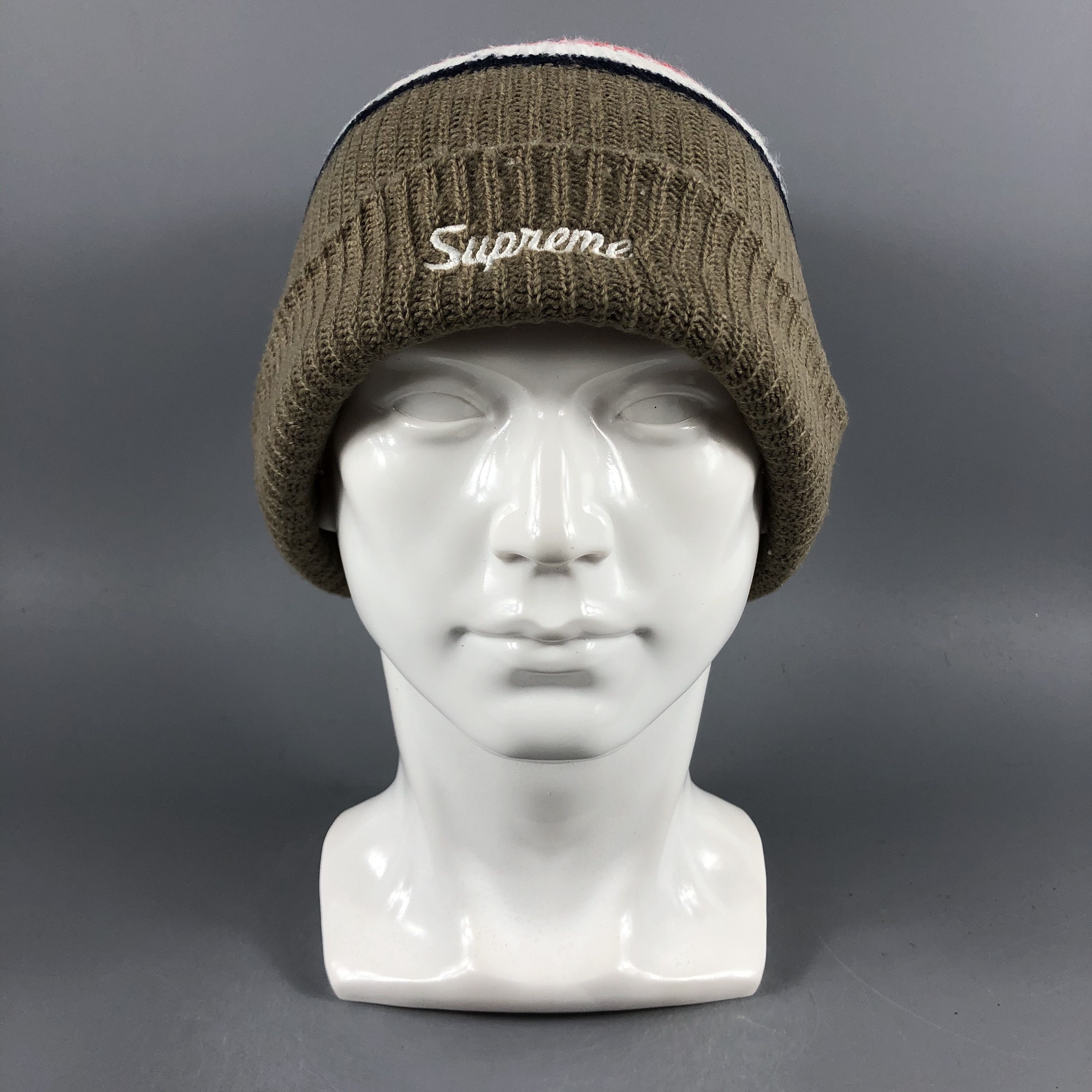 Supreme × Vintage Supreme Stripe Beanie Snow Hat Snow Cap -D1256 Size ONE SIZE - 7 Thumbnail
