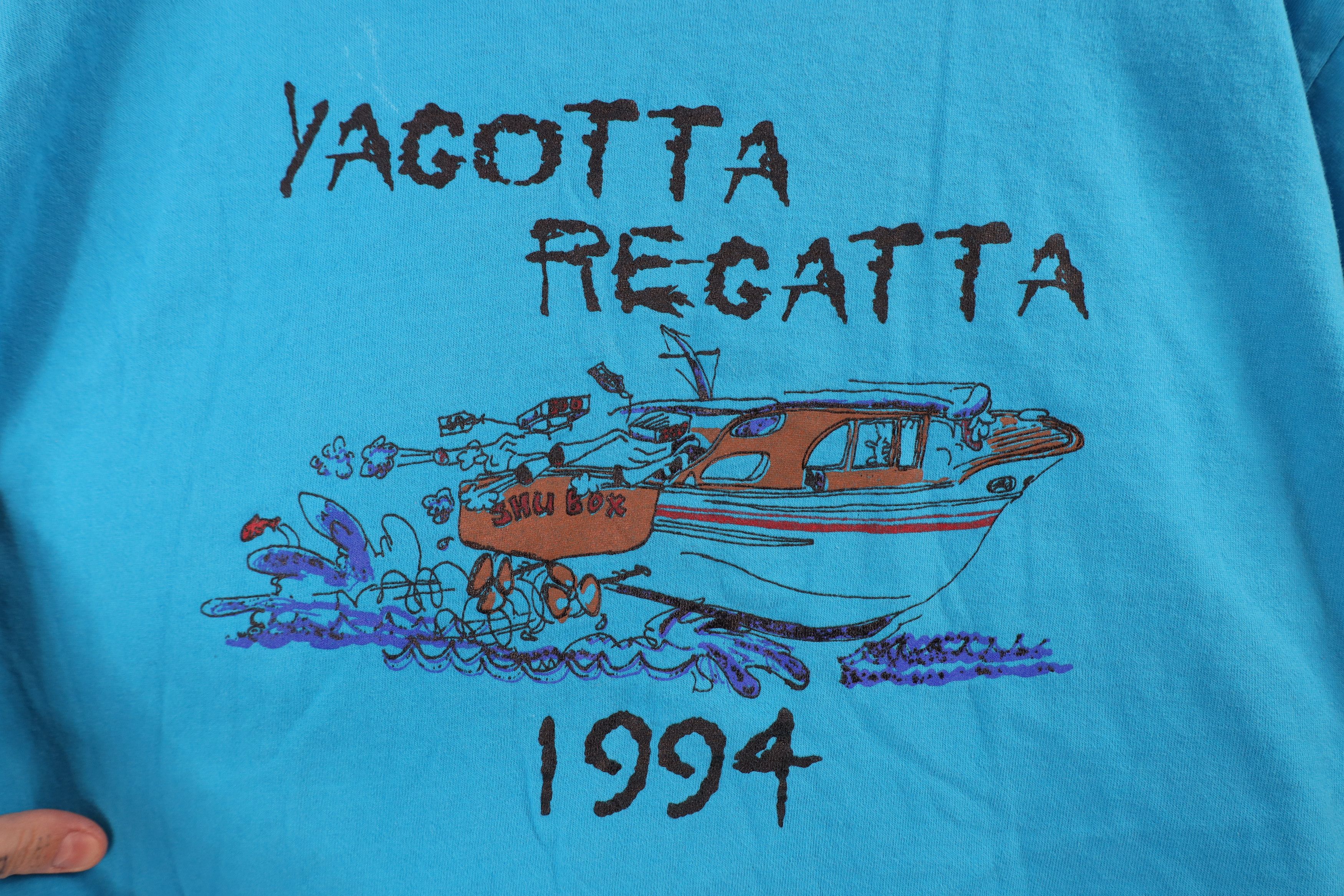 Vintage Vintage 90s Yagotta Regatta Race T-Shirt Blue Cotton USA Size US XL / EU 56 / 4 - 4 Thumbnail