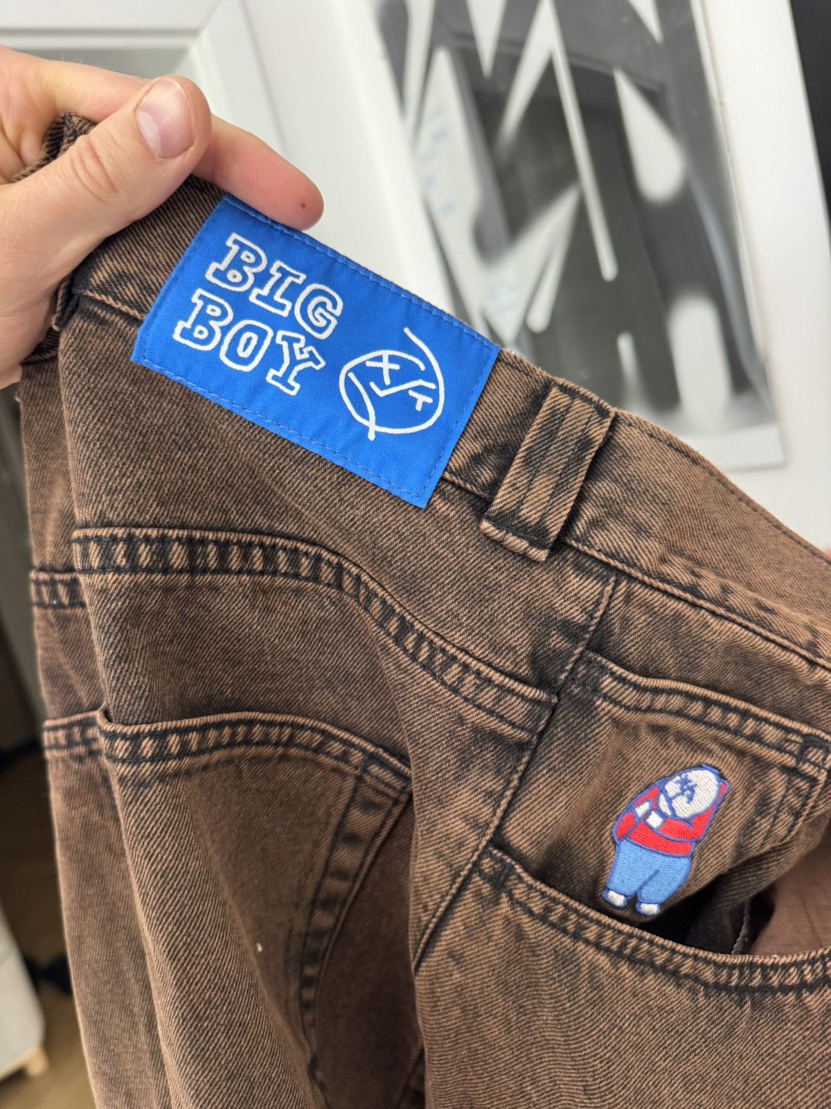Polar Skate Co. Polar Sk8 Co Big Boy Washed Brown Denim Baggy Skateboard Size US 30 / EU 46 - 3 Thumbnail