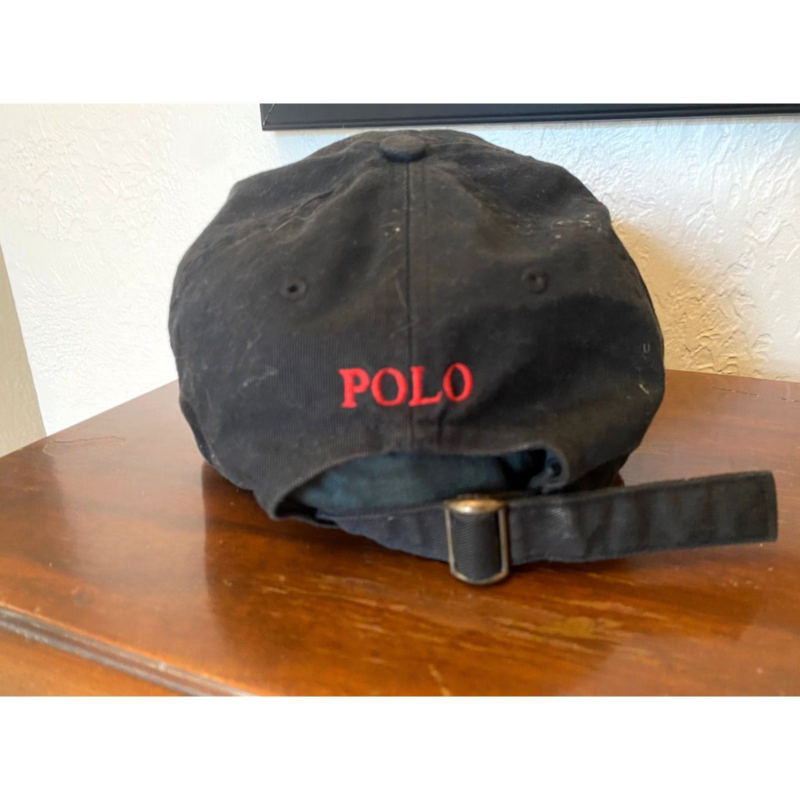 Polo Ralph Lauren Polo Ralph Lauren Hat Black Adjustable Leather Strap Back Red Pony Cap Mens Baseball Cap Cotton Size US M / EU 48-50 / 2 - 5 Thumbnail