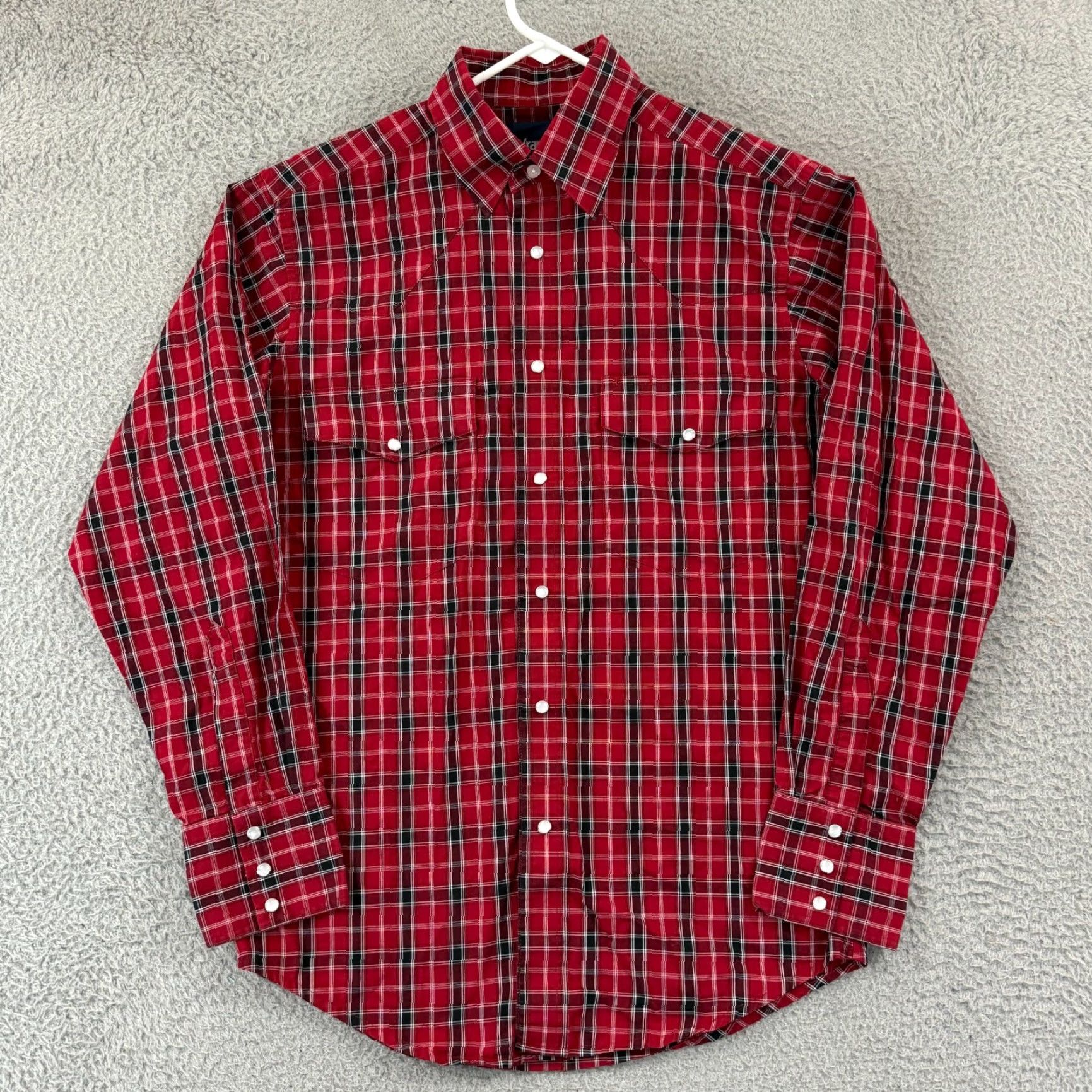 Wrangler Wrangler Shirt Mens Small Red Plaid Pearl Snap Button Western Long Sleeve Casual Shirt Size US S / EU 44-46 / 1 - 2 Thumbnail