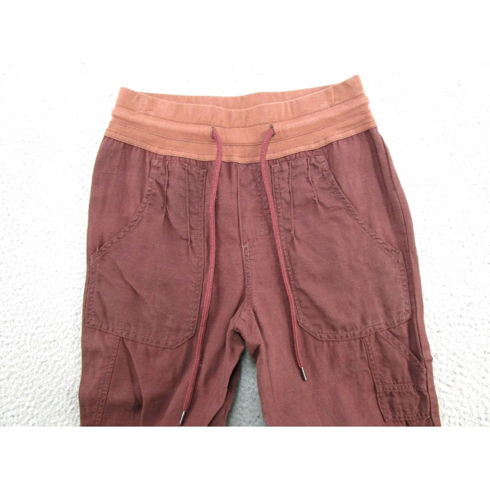 Anthropologie Anthropologie The Nomad Linen Blend Pants Joggers Womens XS Brown High Waist Casual Bohemian Size 26" / US 2 / IT 38 - 3 Thumbnail