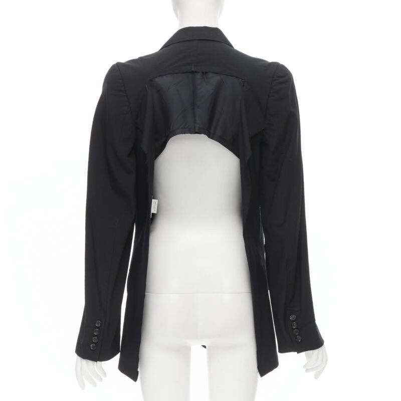 Junya Watanabe JUNYA WATANABE 1994 navy wool shoulder padded cut out back blazer M Size M / US 6-8 / IT 42-44 - 1 Thumbnail