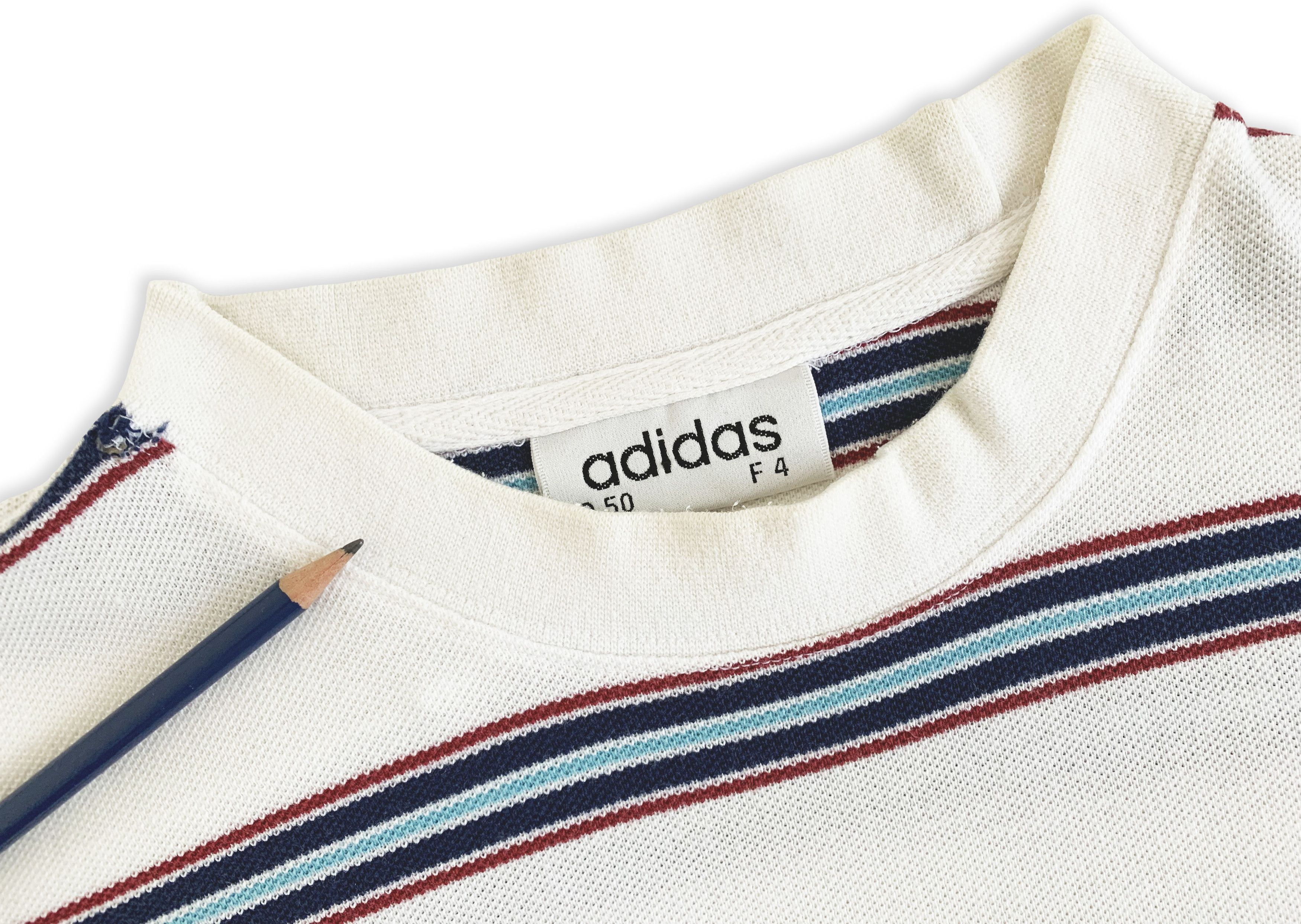 Adidas Vintage 90s ADIDAS t shirt 80s Retro Striped Pinstriped Tee Size US M / EU 48-50 / 2 - 7 Thumbnail