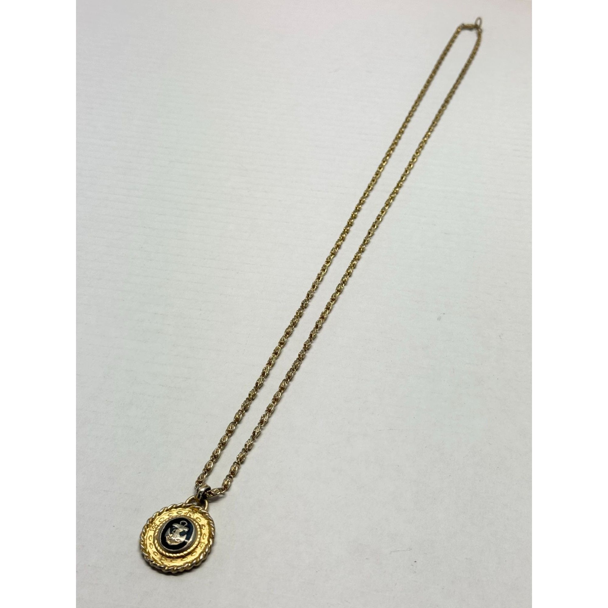 Vintage Vintage long gold chain anchor pendant necklace Size ONE SIZE - 4 Thumbnail