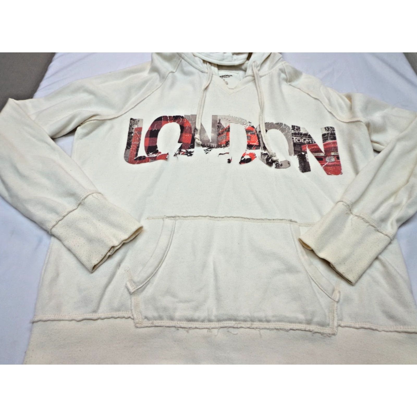 Vintage Arizona Jeans LONDON Hoodie - Size XL Unisex Dark Burgundy Stripe Pullover Cotton Blend Shirt, Hoodie, Mens/Womens? Size US XL / EU 56 / 4 - 2 Thumbnail