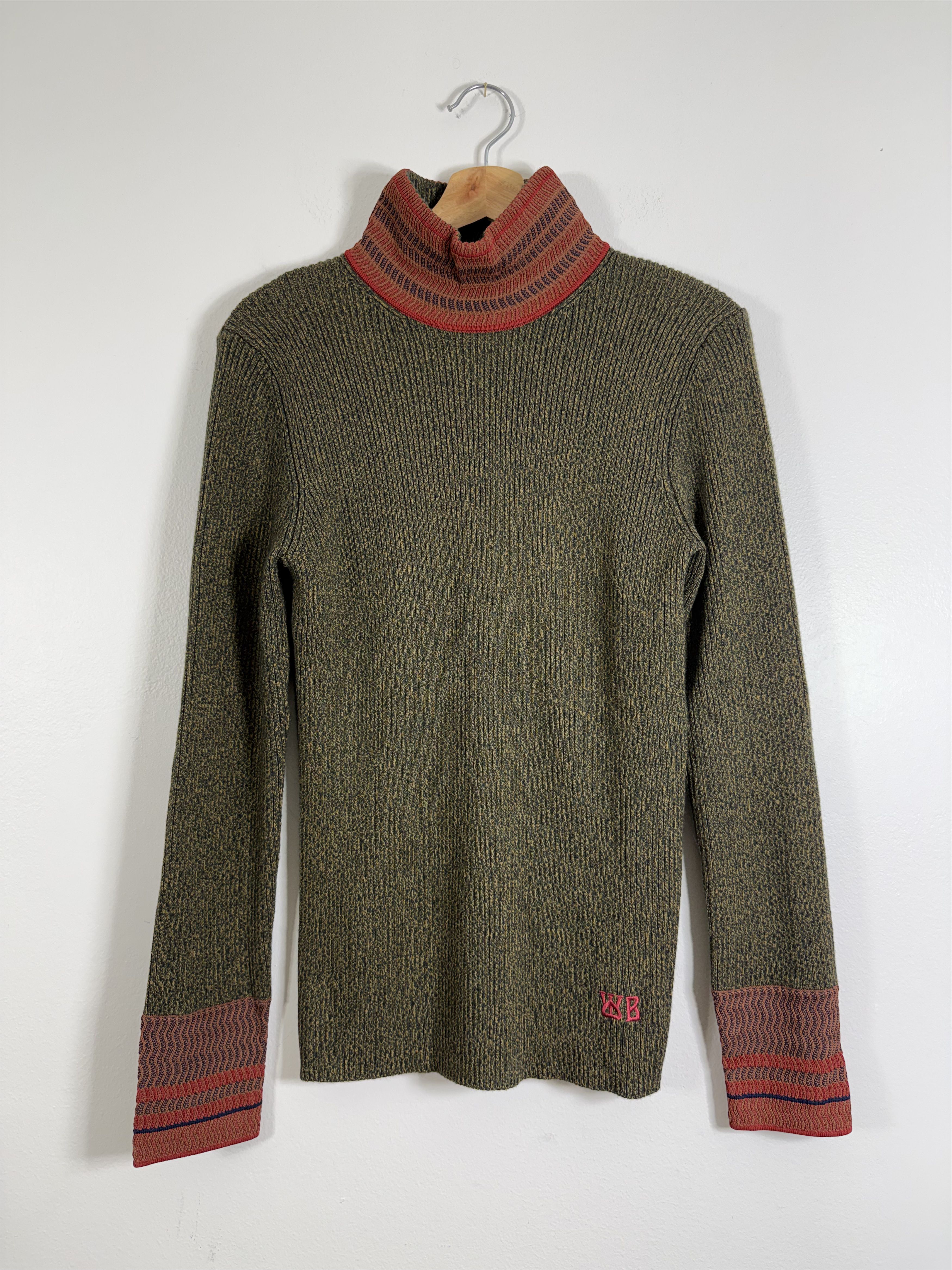 Wales Bonner Green Ribbed Wool/Viscose Turtleneck Size US XL / EU 56 / 4 - 1 Thumbnail