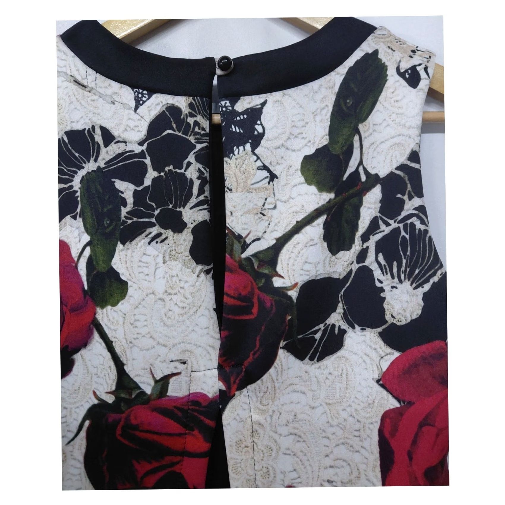 Vintage RINASCIMENTO Red Floral Sleeveless Dress - Italy Lightweight Size S Size S / US 4 / IT 40 - 5 Thumbnail