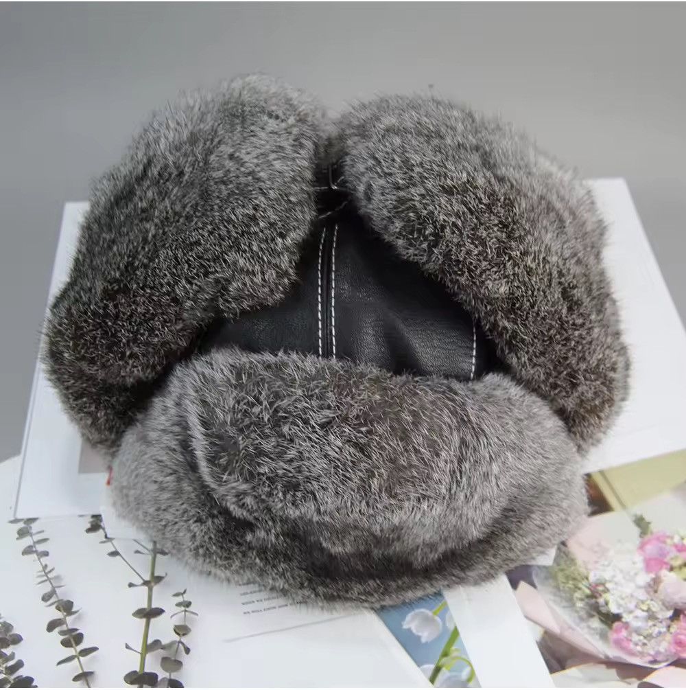 Other Unisex Genuine Sheepskin Real Rabbit Fur Hats Size ONE SIZE - 6 Thumbnail