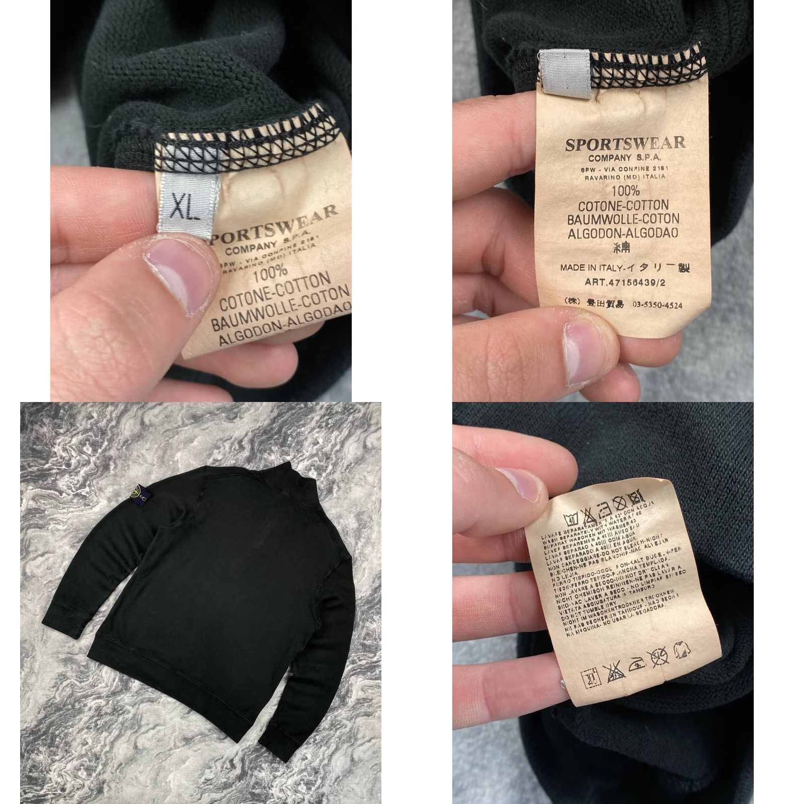 Stone Island VINTAGE Stone Island Sweatshirt Men Size XL Black 1/4 Zip Half Button 2007 Size US XL / EU 56 / 4 - 8 Thumbnail