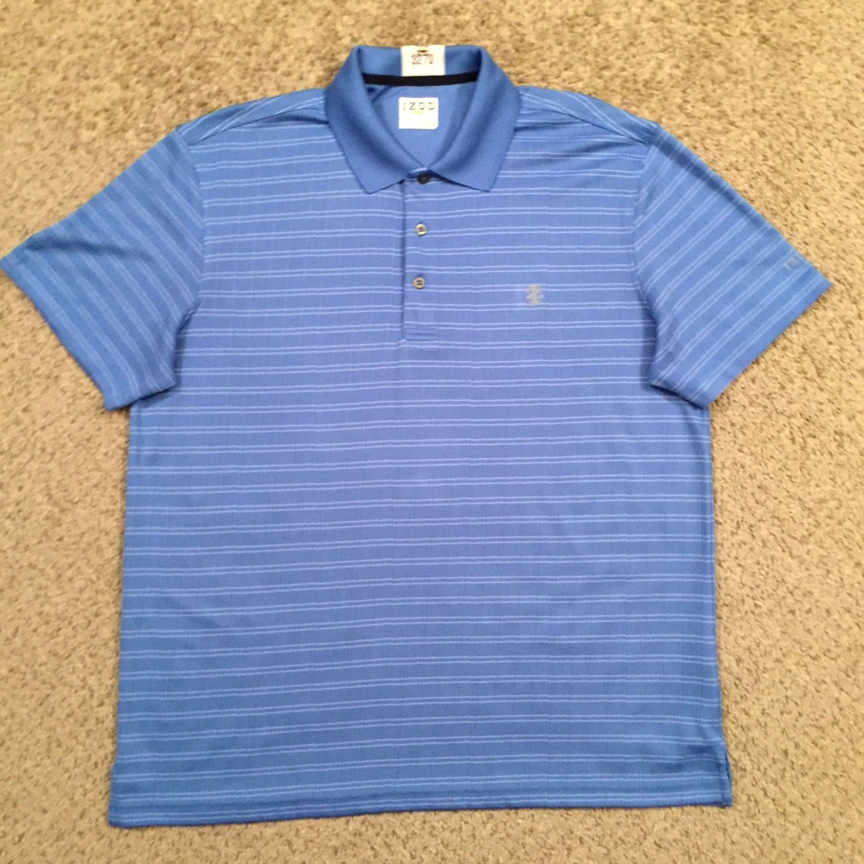 Izod Izod Golf Polo Shirt Mens Large Blue Striped Short Sleeve Shirt Size US L / EU 52-54 / 3 - 2 Thumbnail