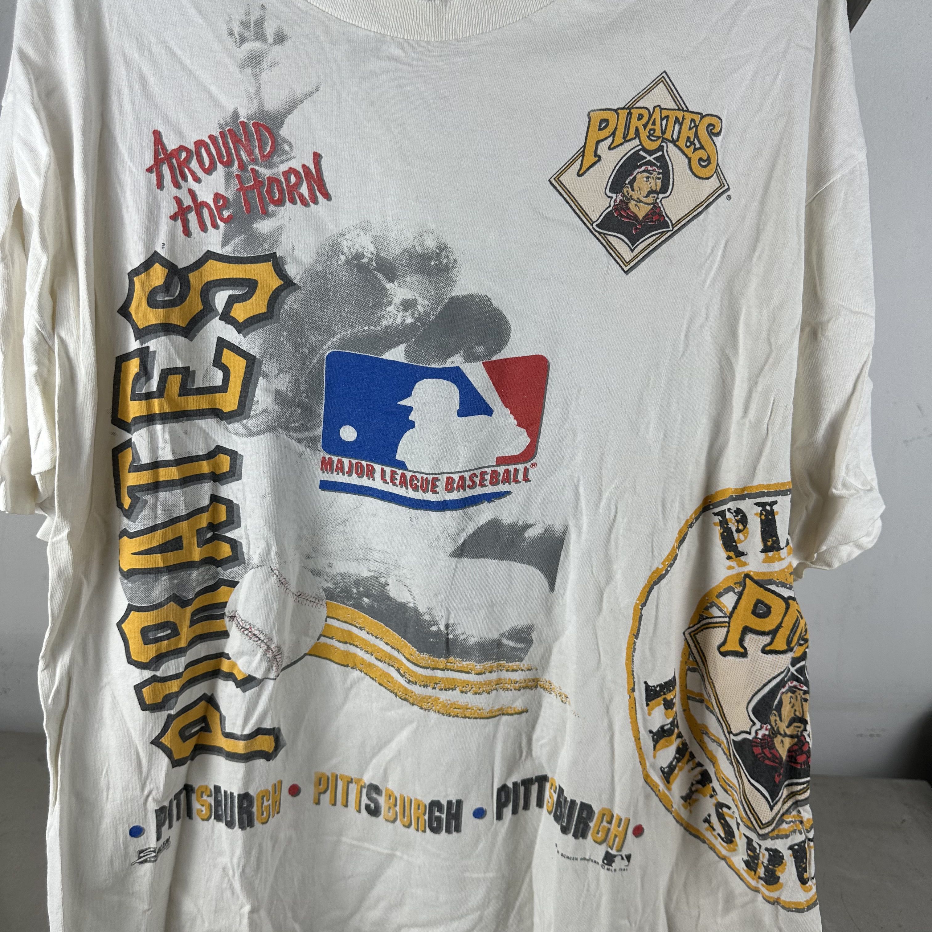 Vintage 1991 Pittsburgh Pirates Around the Horn MLB Salem AOP Tee Size US XXL / EU 58 / 5 - 2 Thumbnail