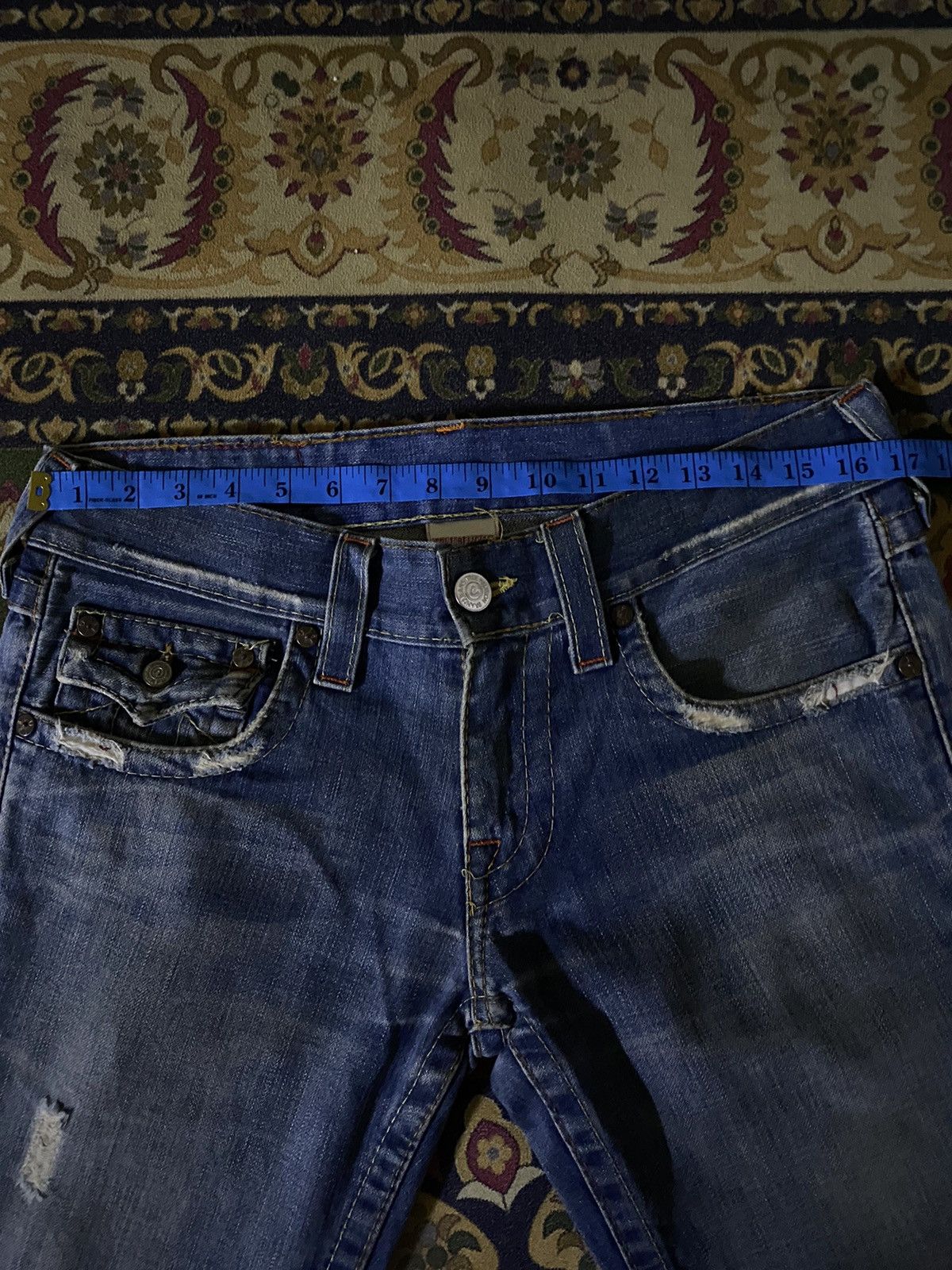 Jean × True Religion 🔥FLARE🔥TRUE RELIGION Flare Distressed Denim Size US 33 - 17 Thumbnail