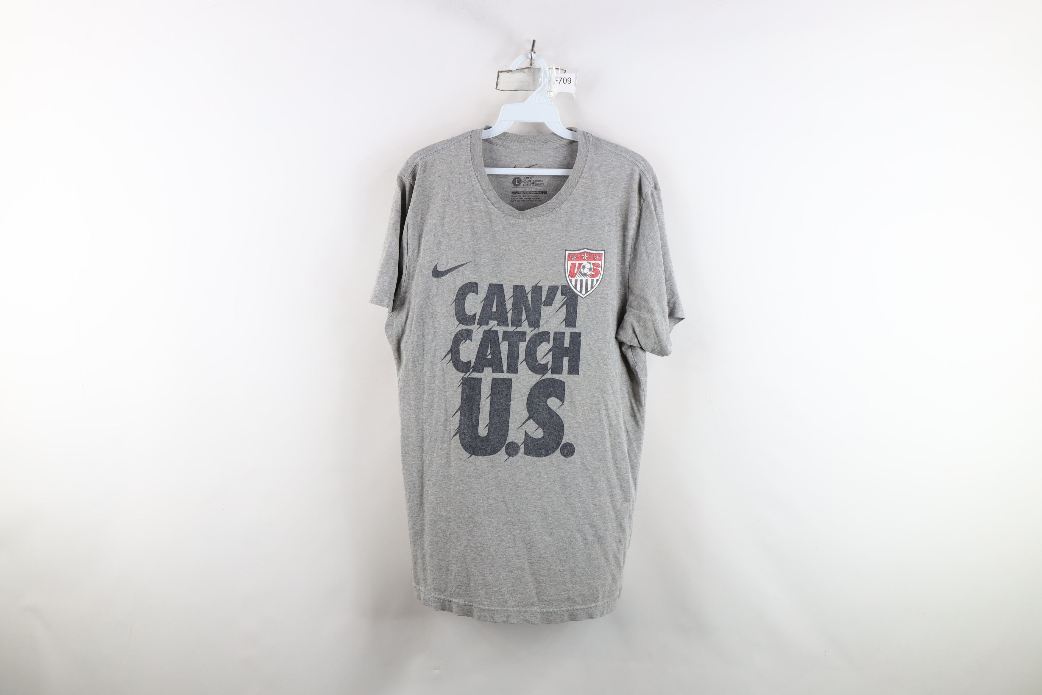 Nike Nike Team USA Soccer Futbol Short Sleeve T-Shirt Gray Size US L / EU 52-54 / 3 - 1 Thumbnail