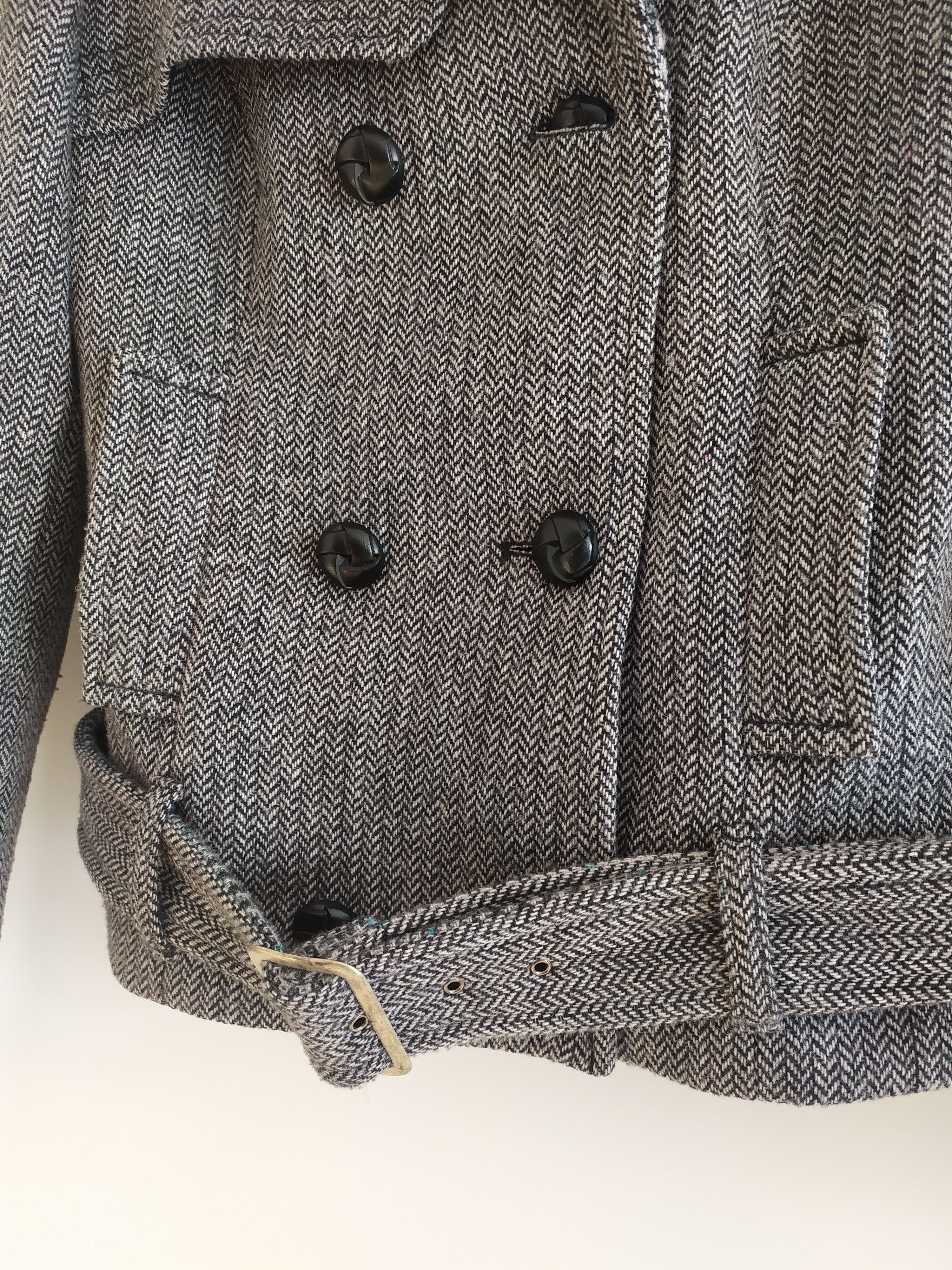 Mexx Ladies Herringbone short Tweed wool Coat for Women Size XXS / US 00 / IT 34 - 6 Thumbnail