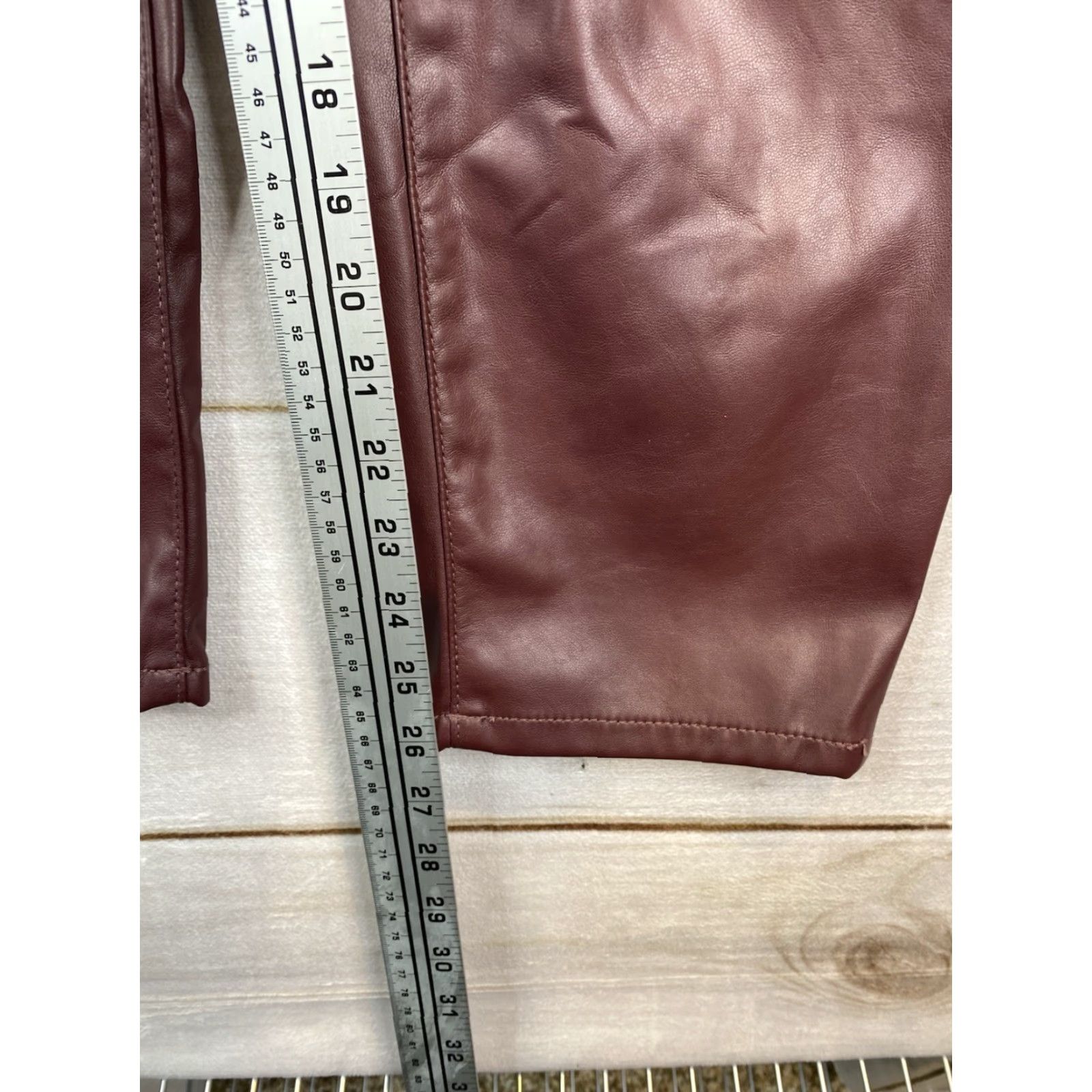Torrid Torrid Feel the Fit Faux Leather Pants Womens 18 Burgundy Soft High Rise Pocket Size 40" / US 18 - 6 Thumbnail