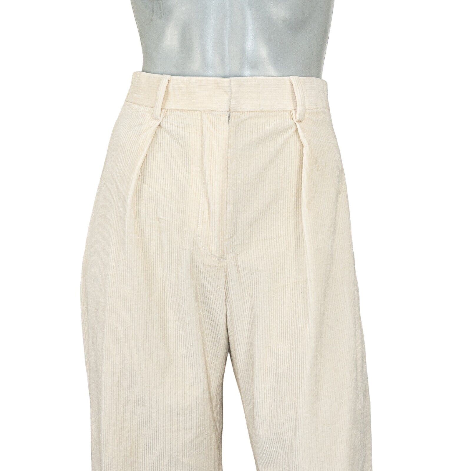 The Kooples The Kooples Pleated Corduroy Ecru Pants Flared leg sz 38 24w Size 26" / US 2 / IT 38 - 7 Thumbnail